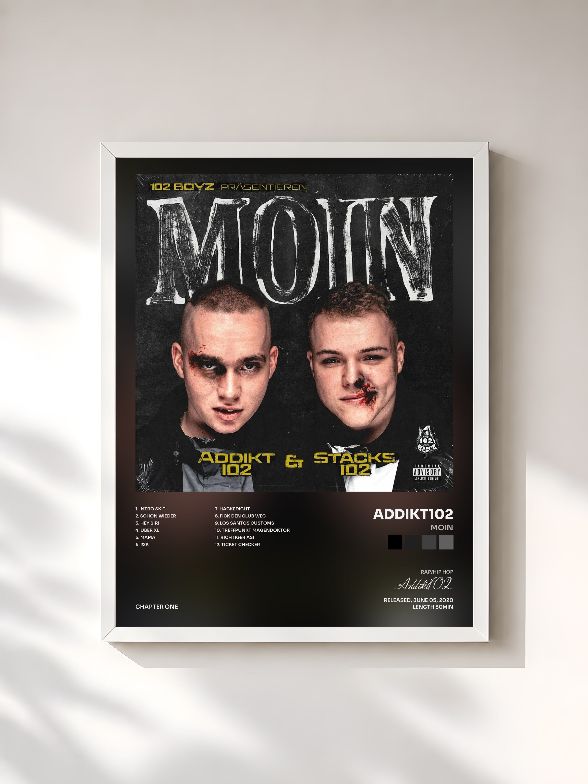 #blanc Tableau de l'album MOIN de Addikt102, cadre blanc, imprimé et encadré en France