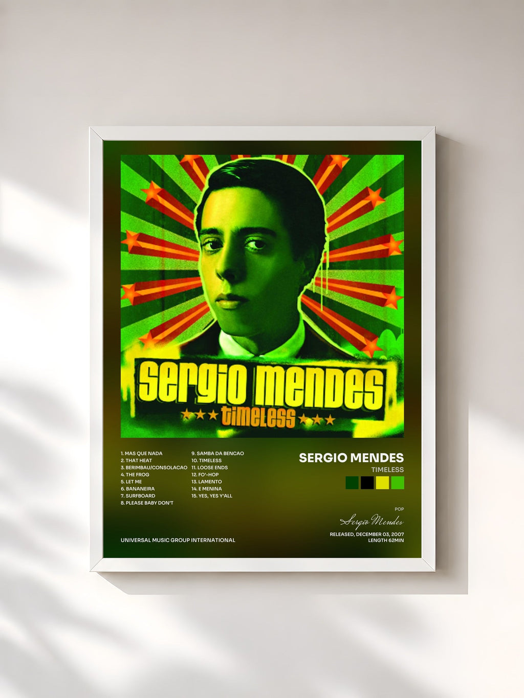 #blanc Timeless von Sergio Mendes als gerahmter Kunstdruck, weißer Rahmen, gedruckt und gerahmt in Frankreich