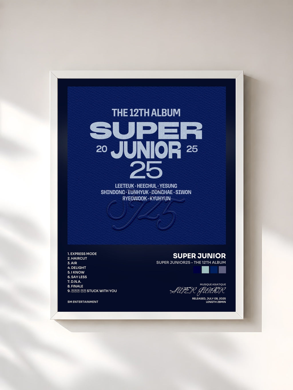 #blanc Super Junior25 - The 12th Album by SUPER JUNIOR as a framed art print, white frame, printed and framed in France
