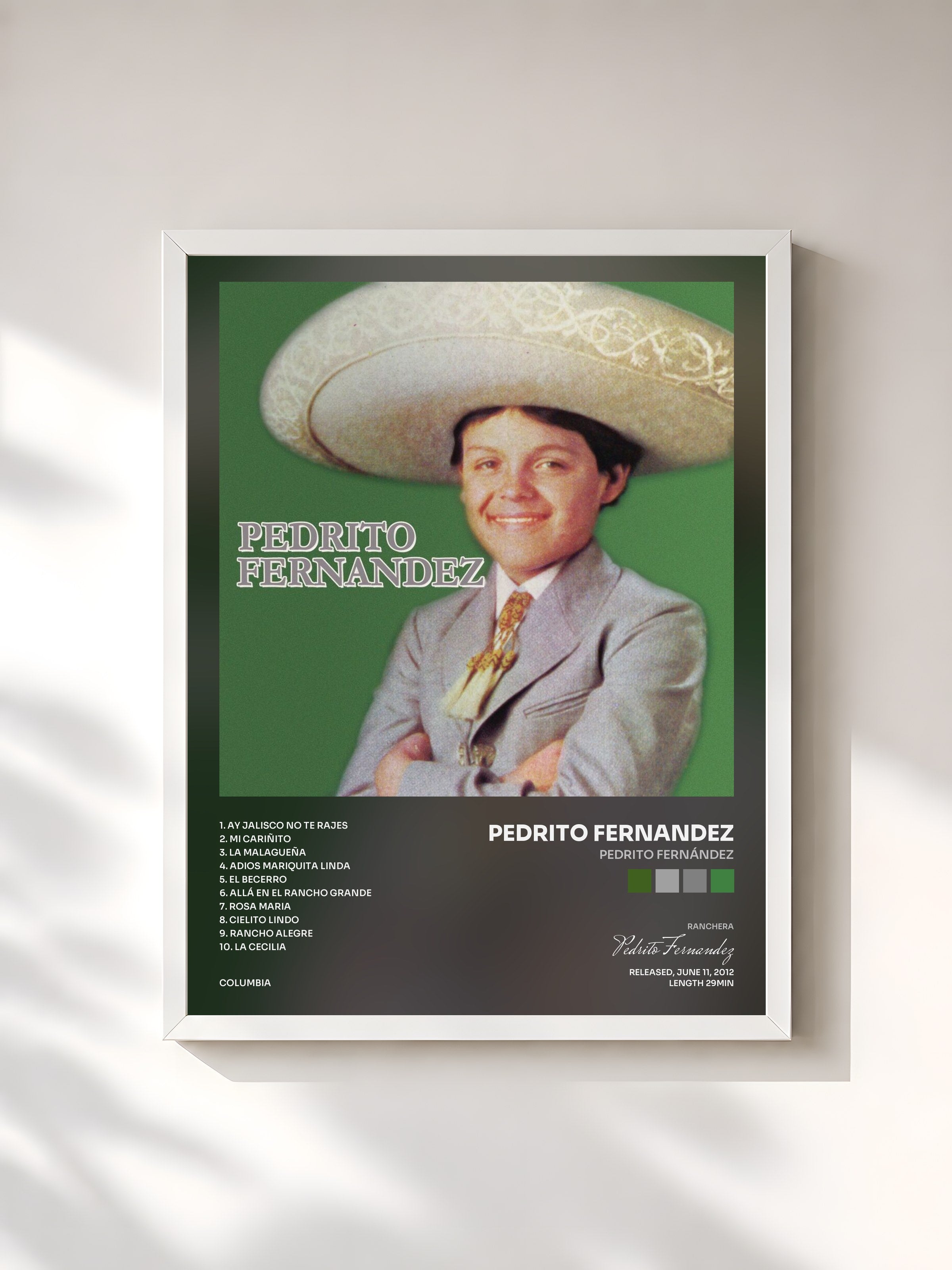 #blanc Tableau de l'album Pedrito Fernández de Pedrito Fernandez, cadre blanc, imprimé et encadré en France