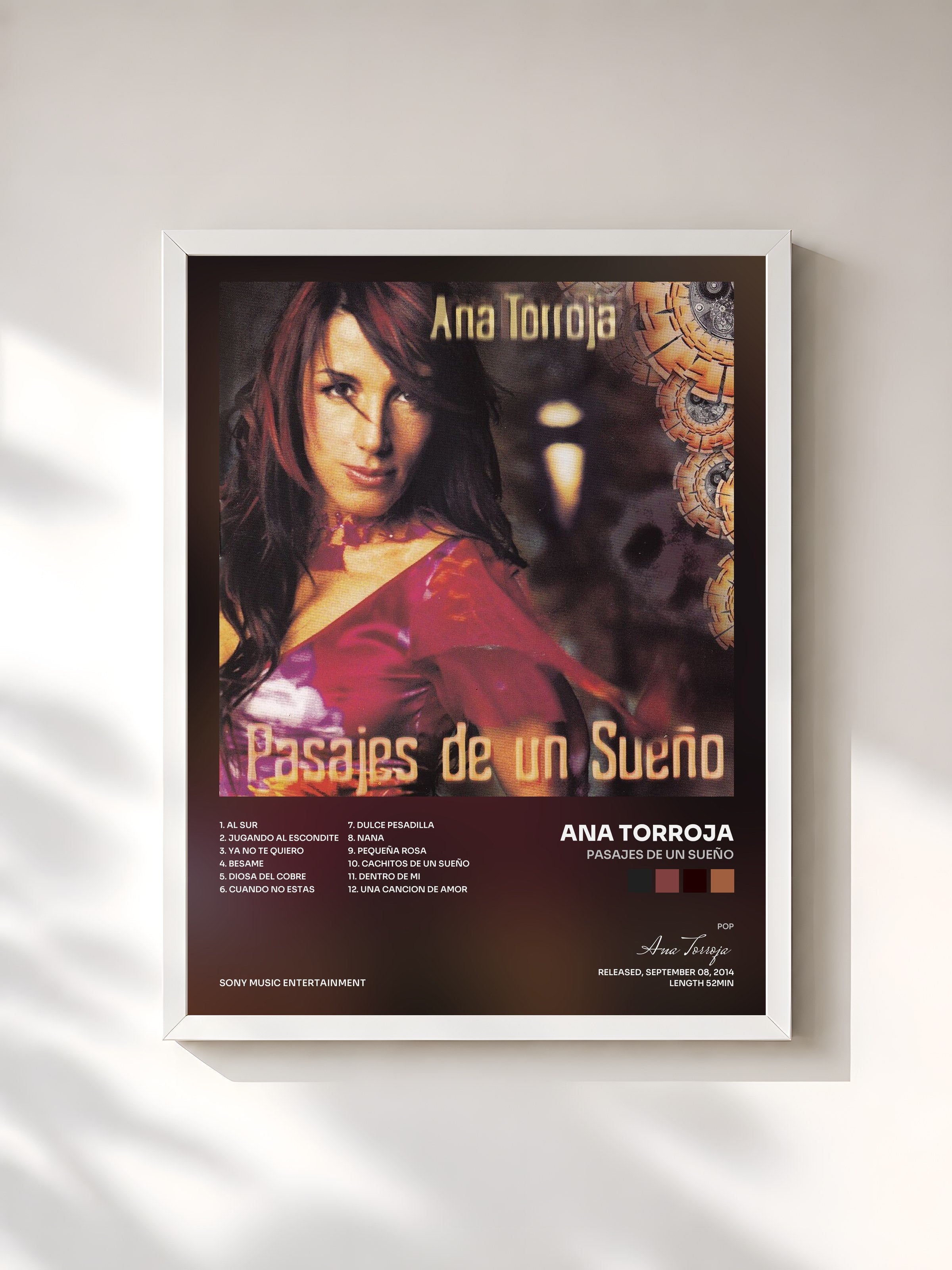 #blanc Tableau de l'album Pasajes de un Sueño de Ana Torroja, cadre blanc, imprimé et encadré en France