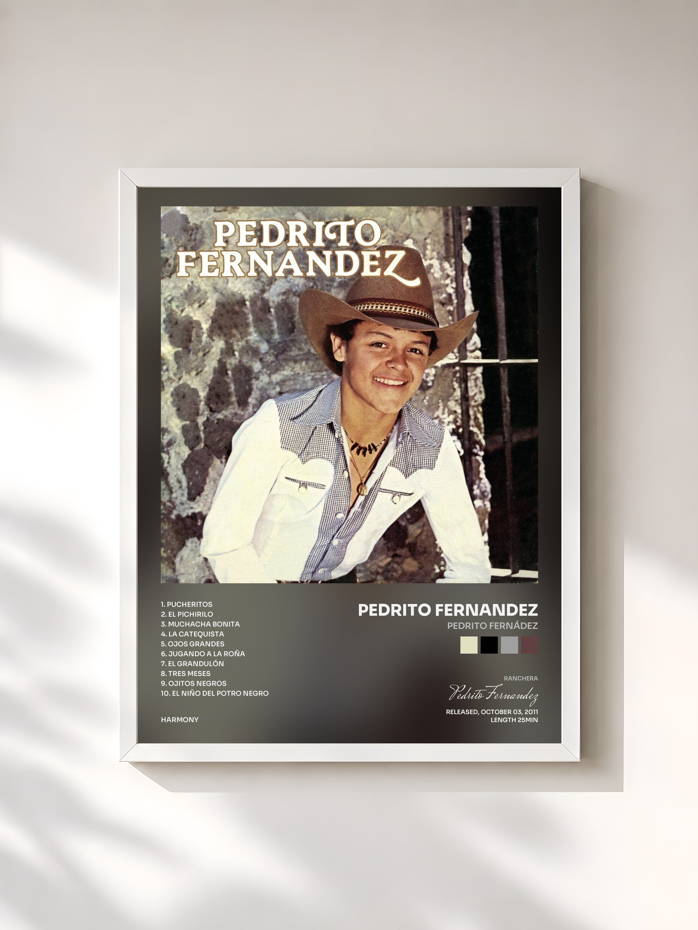 #blanc Tableau de l'album Pedrito Fernádez de Pedrito Fernandez, cadre blanc, imprimé et encadré en France