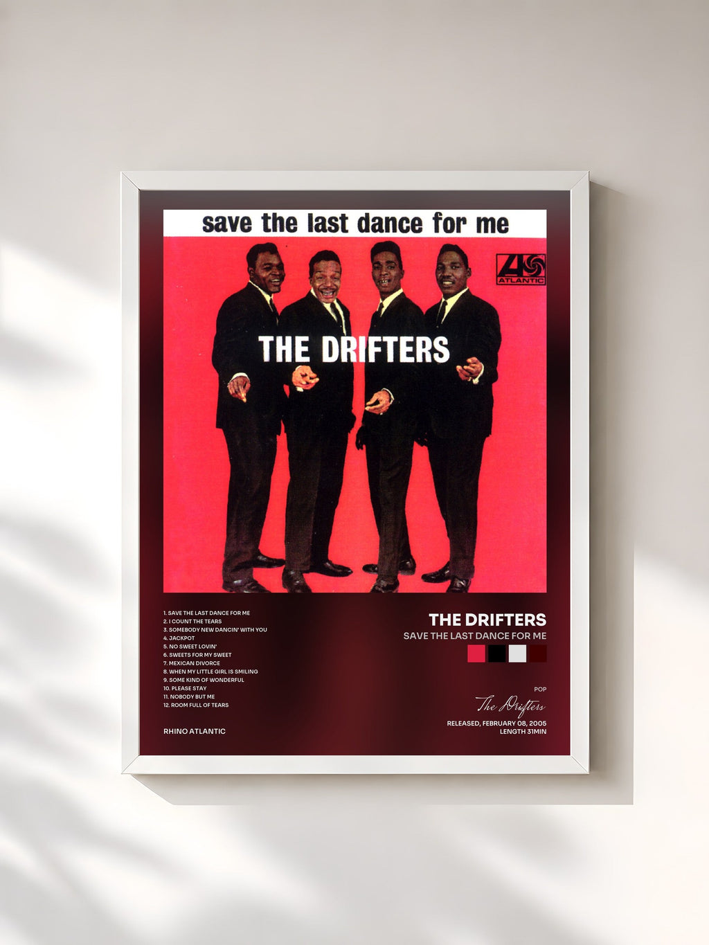 #blanc Save the Last Dance for Me von The Drifters als gerahmter Kunstdruck, weißer Rahmen, gedruckt und gerahmt in Frankreich