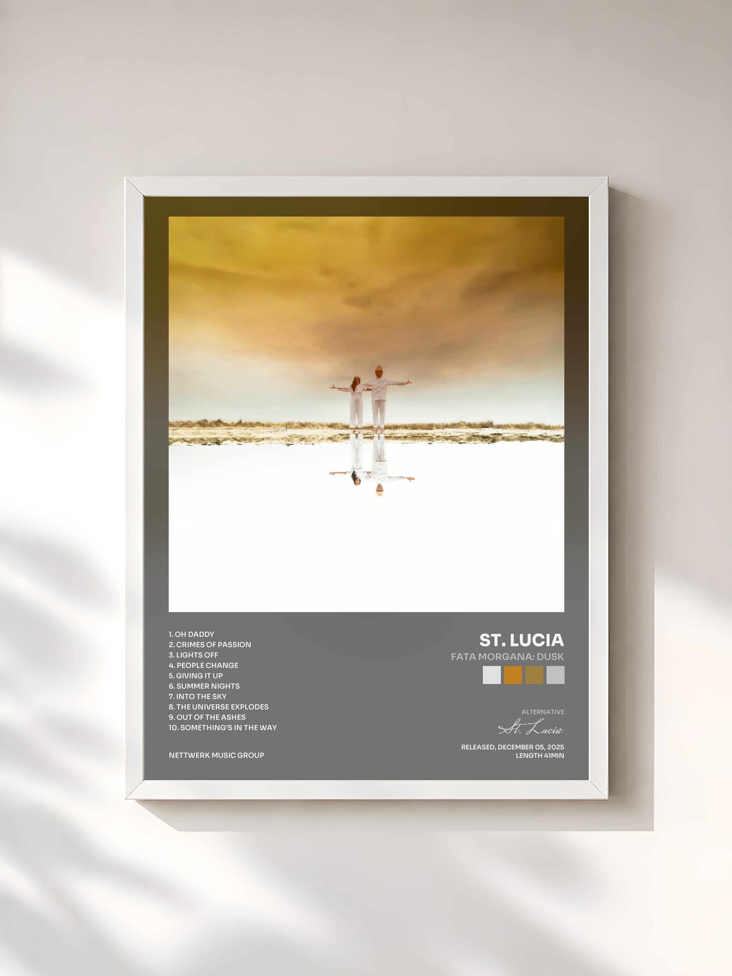 #blanc Tableau de l'album Fata Morgana: Dusk de St. Lucia, cadre blanc, imprimé et encadré en France