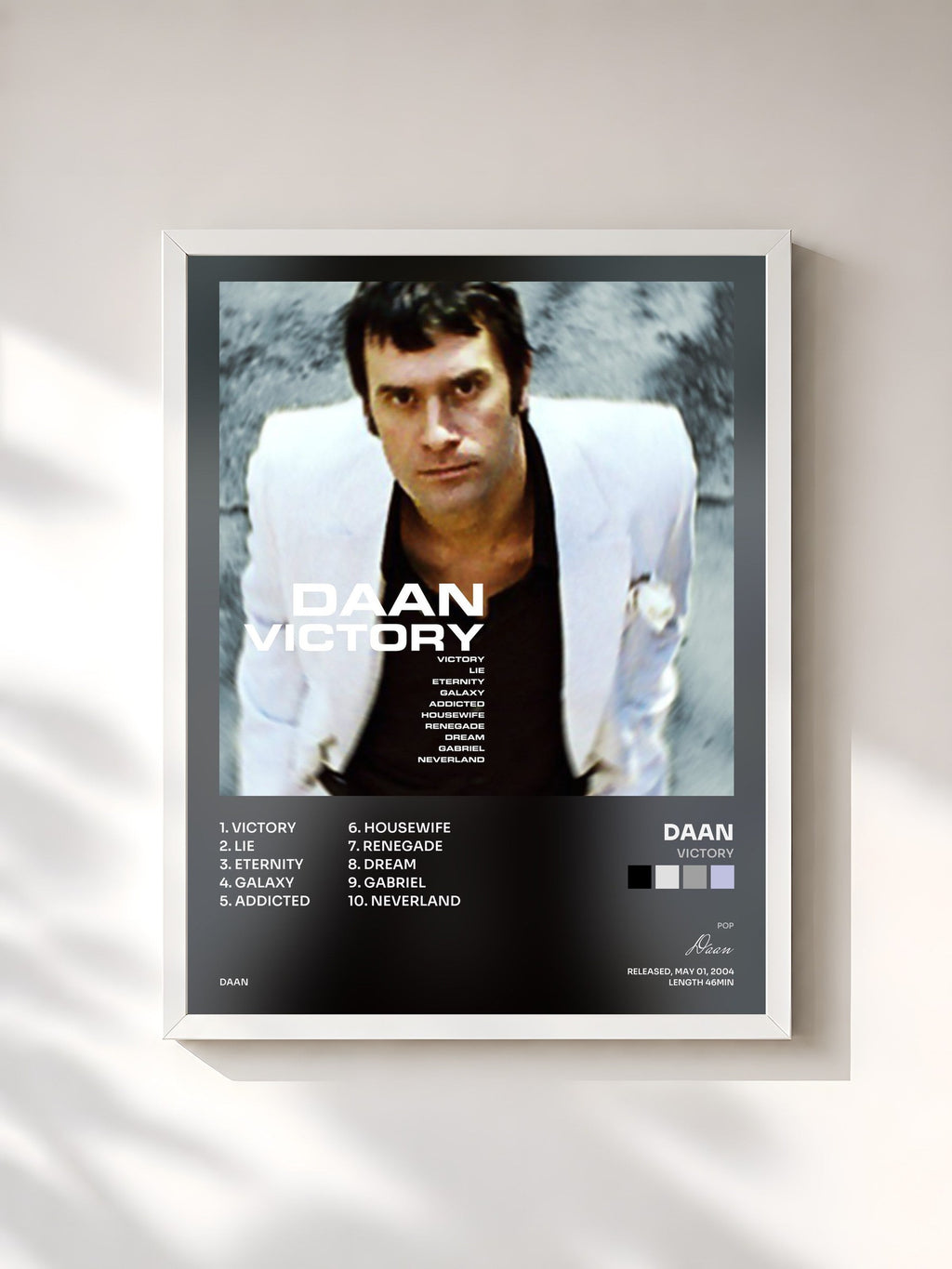 #blanc Tableau de l'album Victory de Daan, cadre blanc, imprimé et encadré en France