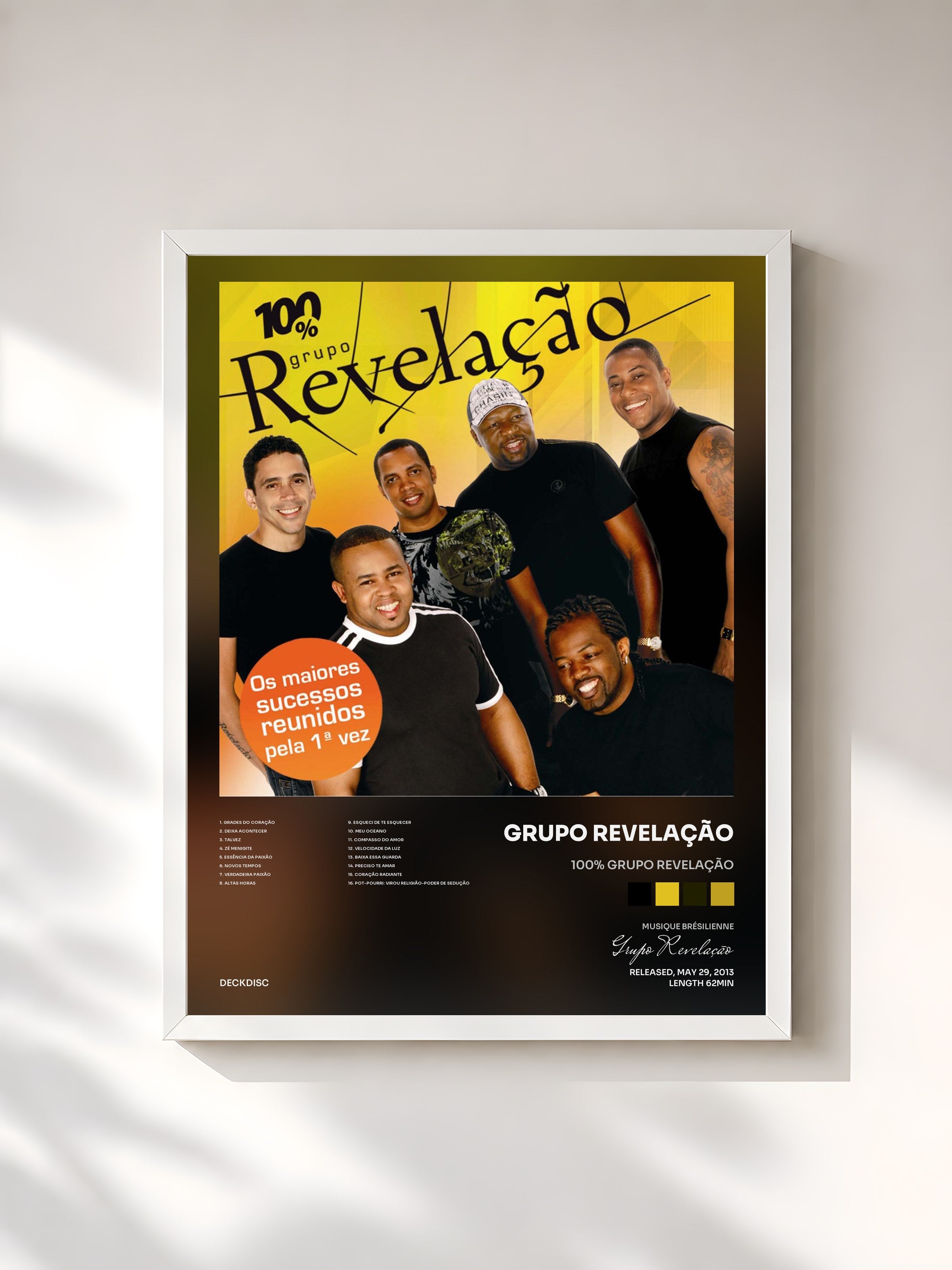 #blanc Tableau de l'album 100% Grupo Revelação de Grupo Revelação, cadre blanc, imprimé et encadré en France