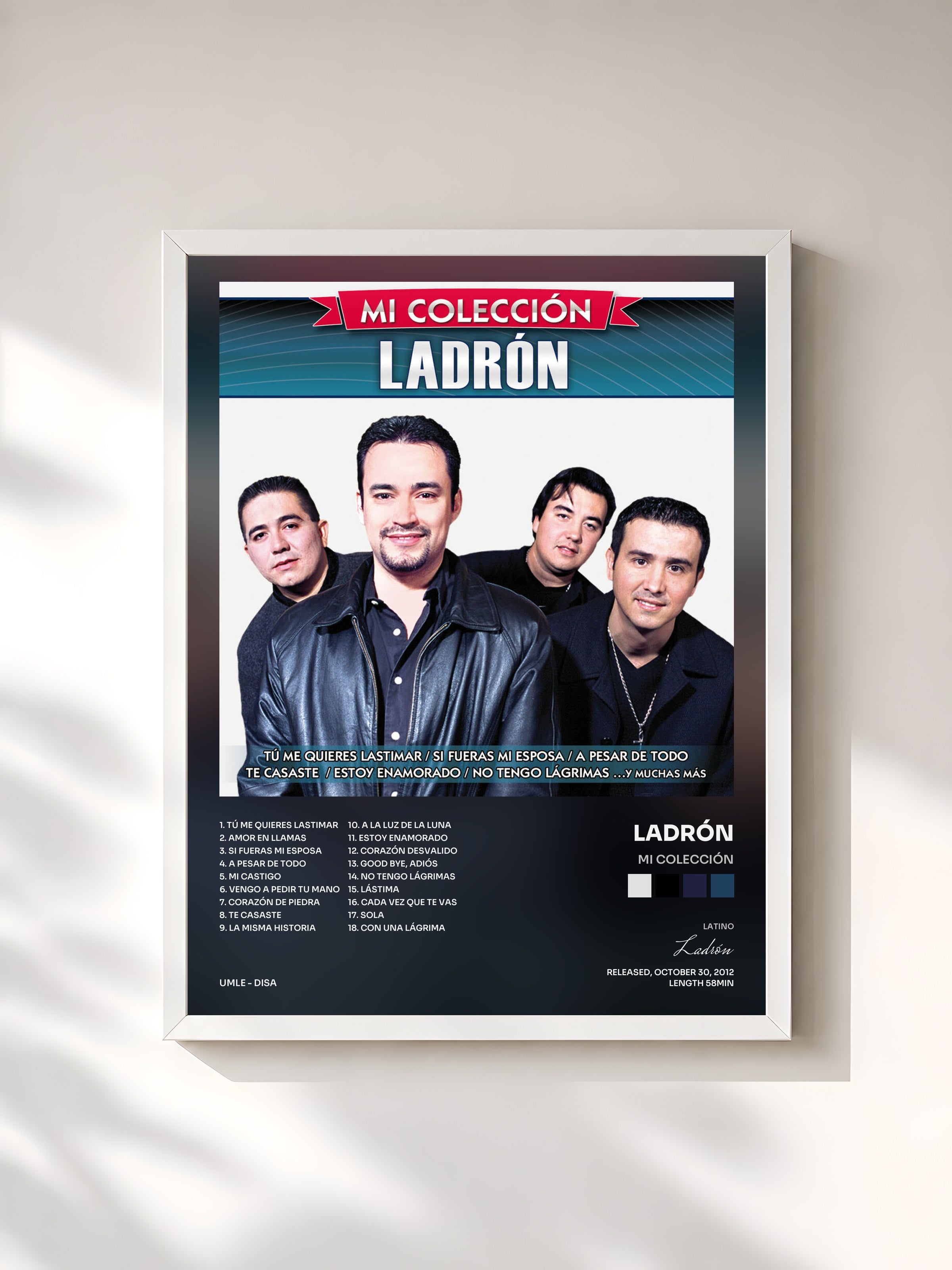 #blanc Tableau de l'album Mi Colección de Ladrón, cadre blanc, imprimé et encadré en France