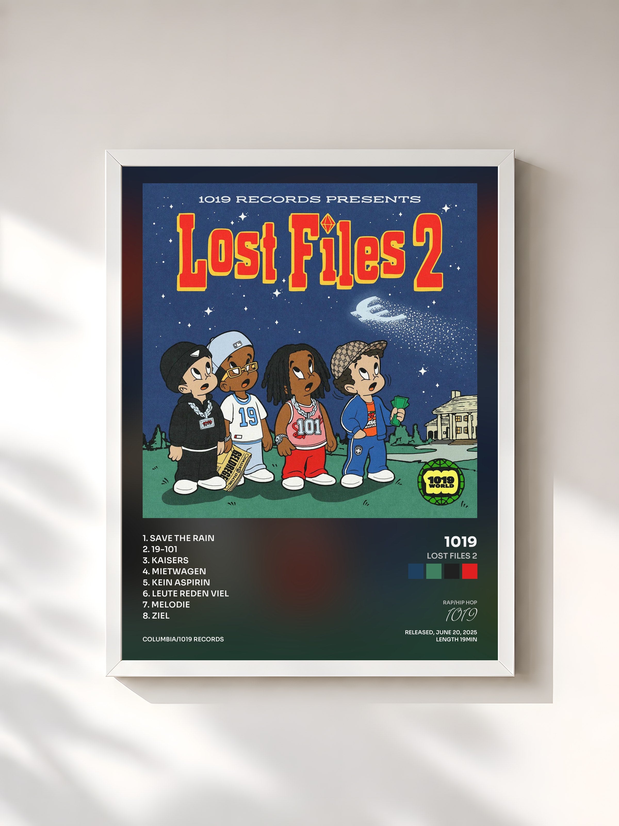 #blanc Tableau de l'album Lost Files 2 de 1019, cadre blanc, imprimé et encadré en France