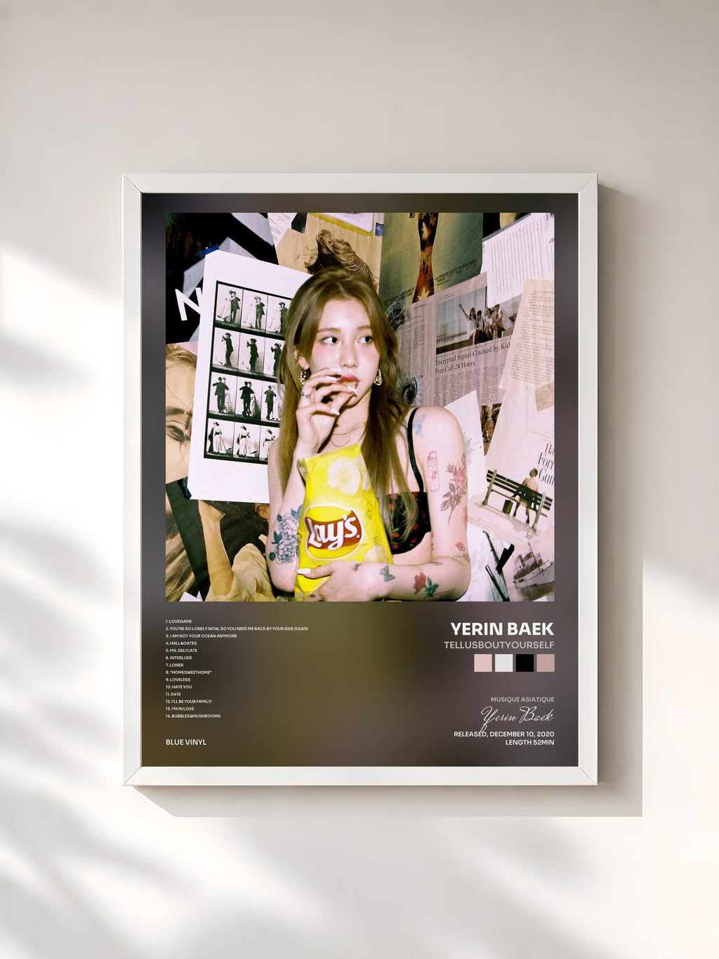 #blanc tellusboutyourself by Yerin Baek as a framed art print, white frame, printed and framed in France
