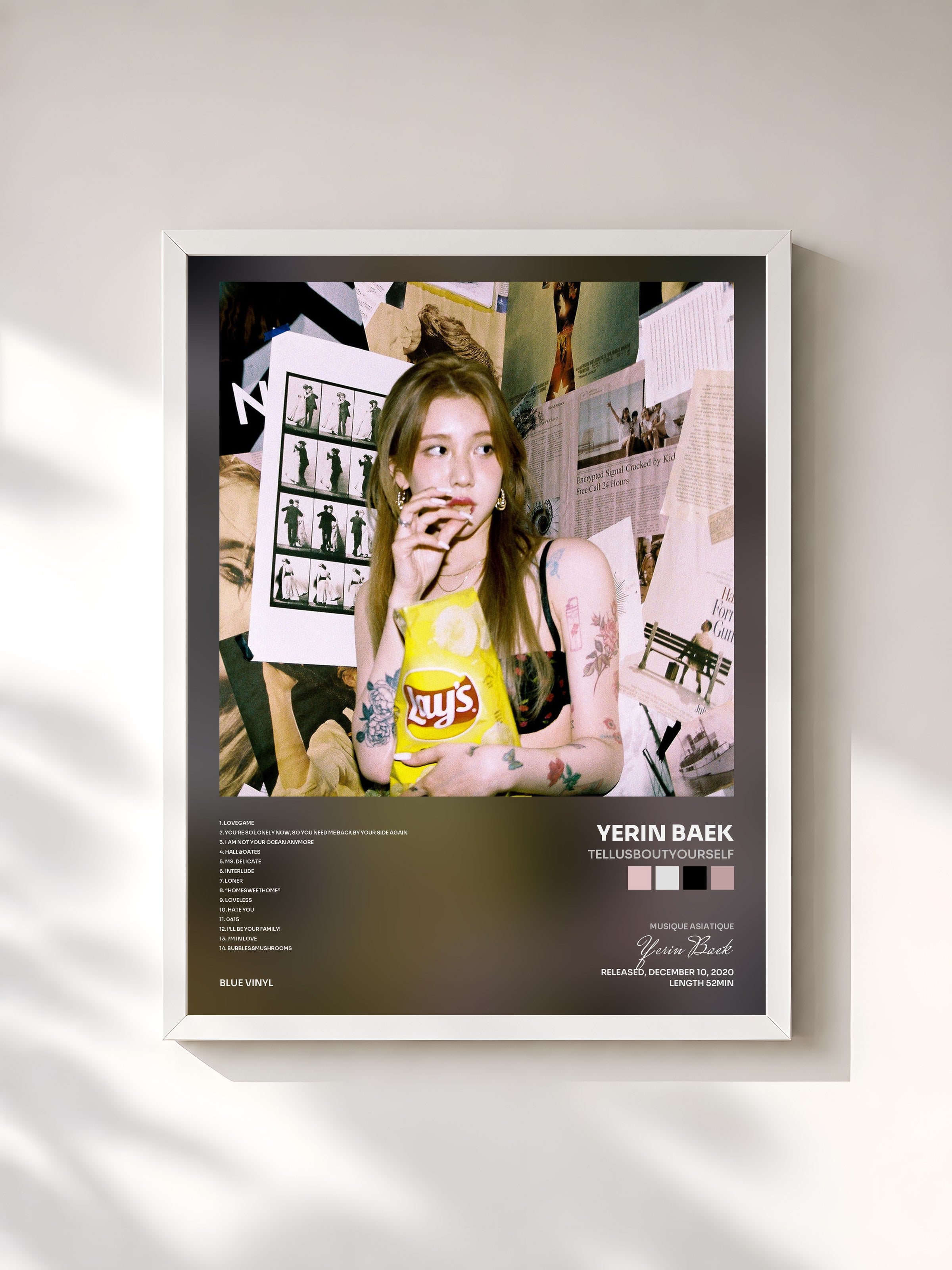 #blanc Tableau de l'album tellusboutyourself de Yerin Baek, cadre blanc, imprimé et encadré en France