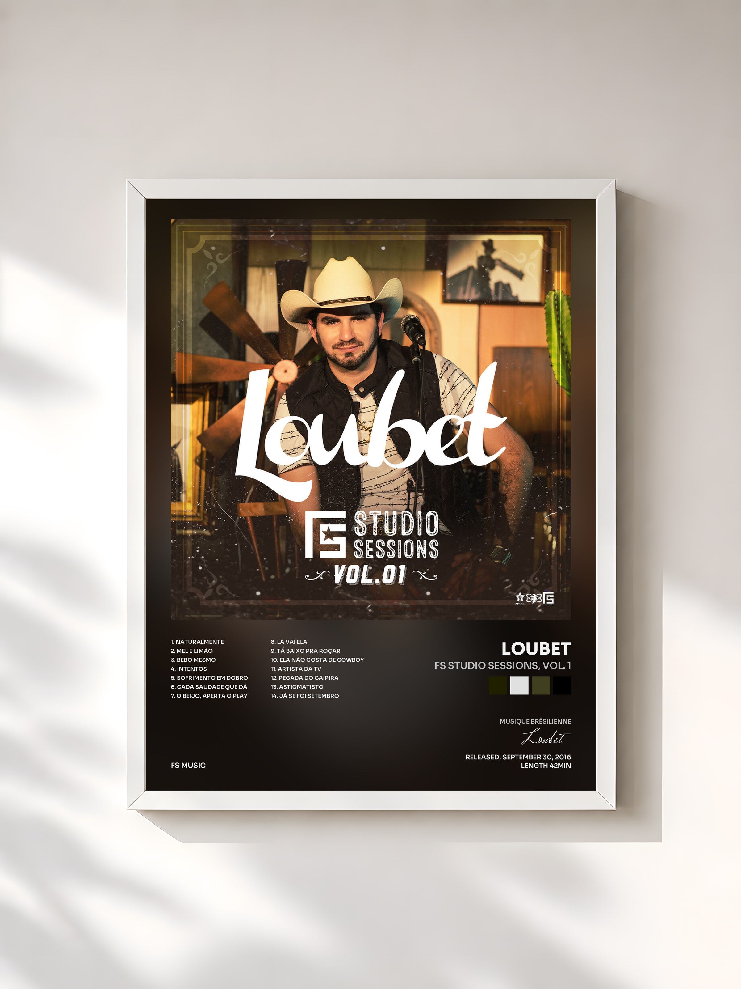 #blanc Tableau de l'album Fs Studio Sessions, Vol. 1 de Loubet, cadre blanc, imprimé et encadré en France