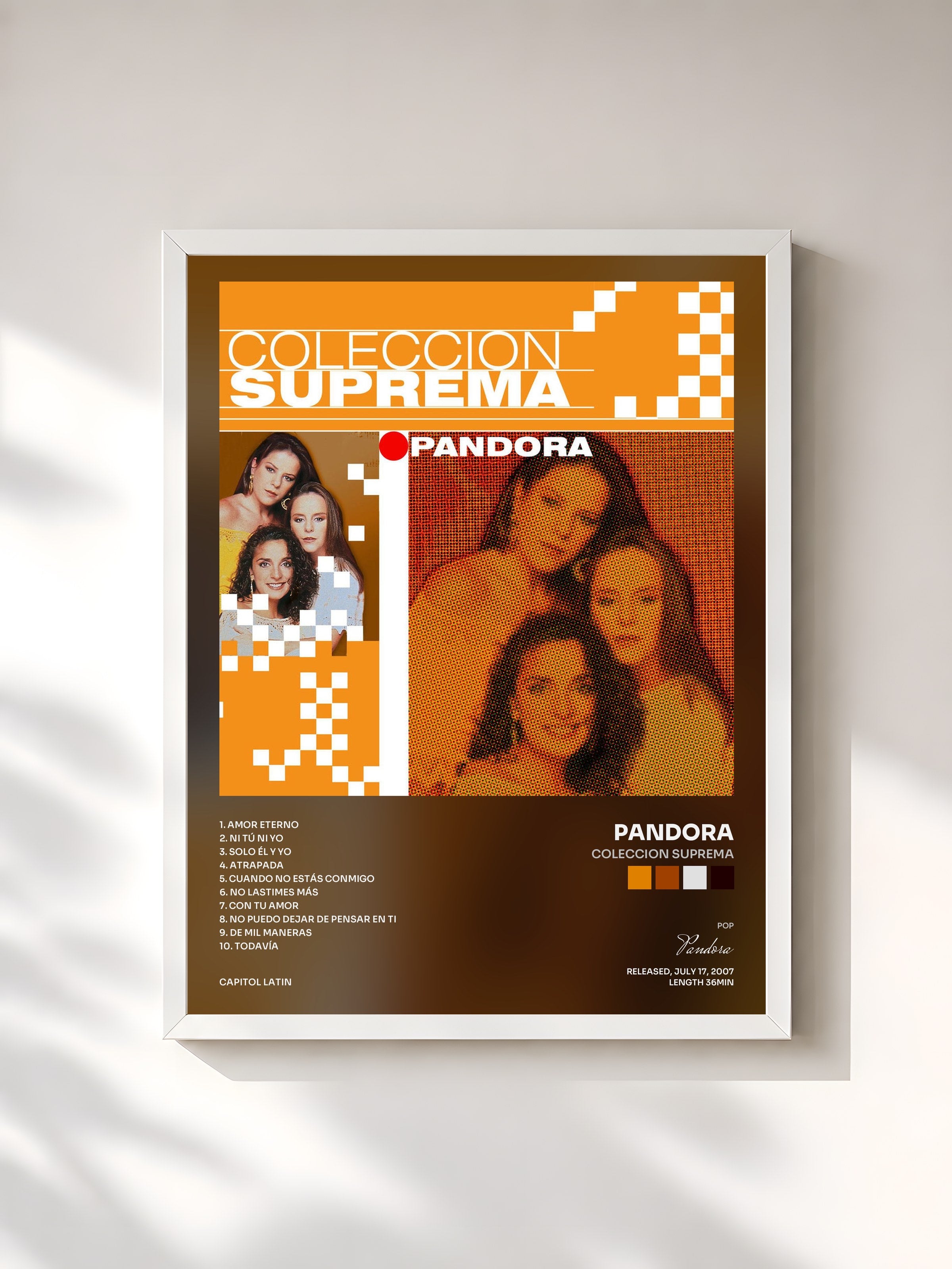#blanc Tableau de l'album Coleccion Suprema de Pandora, cadre blanc, imprimé et encadré en France