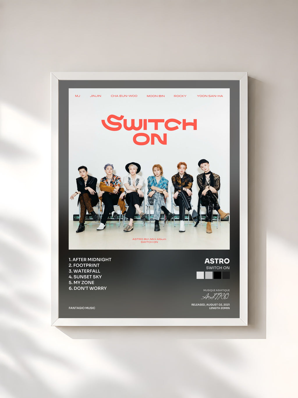 #blanc SWITCH ON by ASTRO as a framed art print, white frame, printed and framed in France