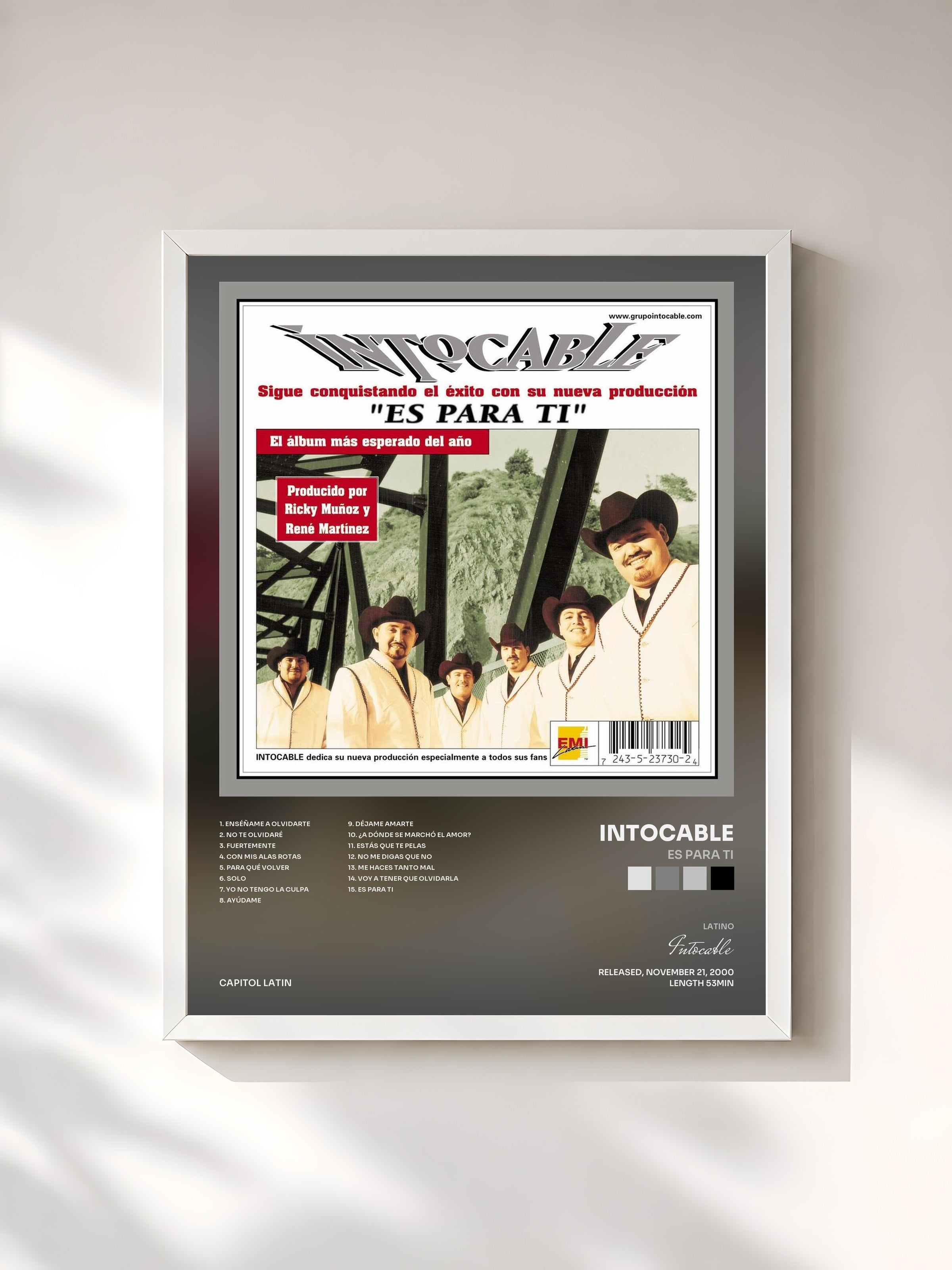 #blanc Tableau de l'album Es Para Ti de Intocable, cadre blanc, imprimé et encadré en France