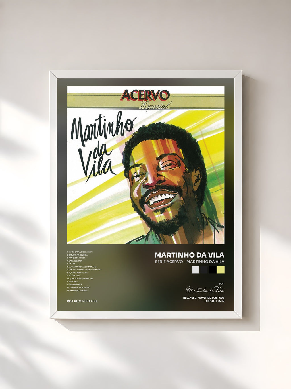 #blanc Tableau de l'album Série Acervo - Martinho Da Vila de Martinho da Vila, cadre blanc, imprimé et encadré en France