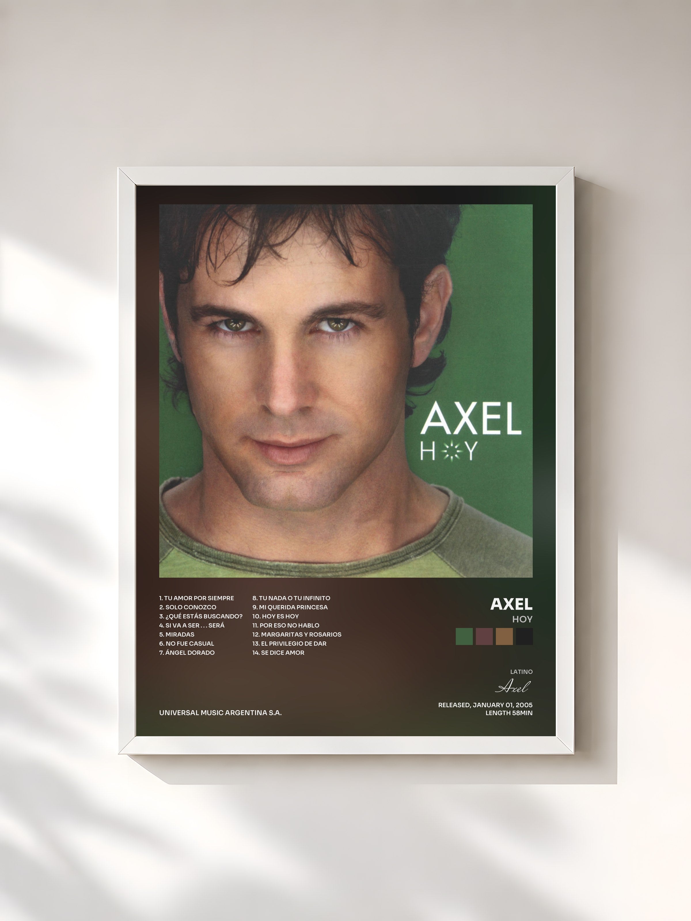 #blanc Tableau de l'album Hoy de Axel, cadre blanc, imprimé et encadré en France