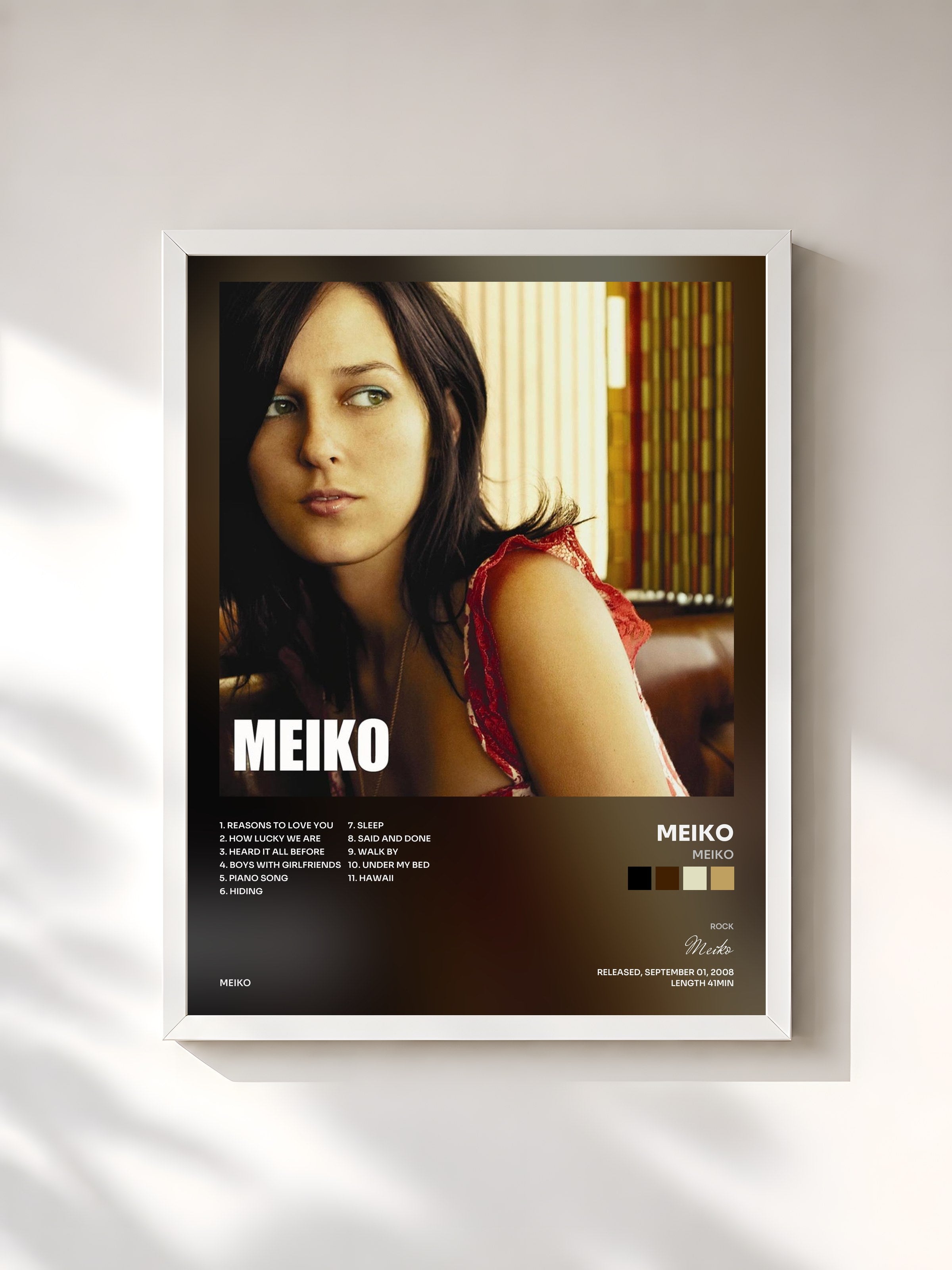 #blanc Tableau de l'album Meiko de Meiko, cadre blanc, imprimé et encadré en France