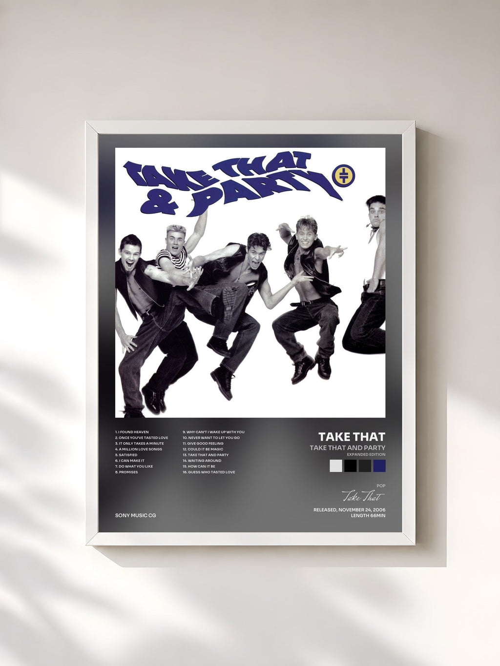 #blanc Take That and Party (Expanded Edition) by Take That as a framed art print, white frame, printed and framed in France