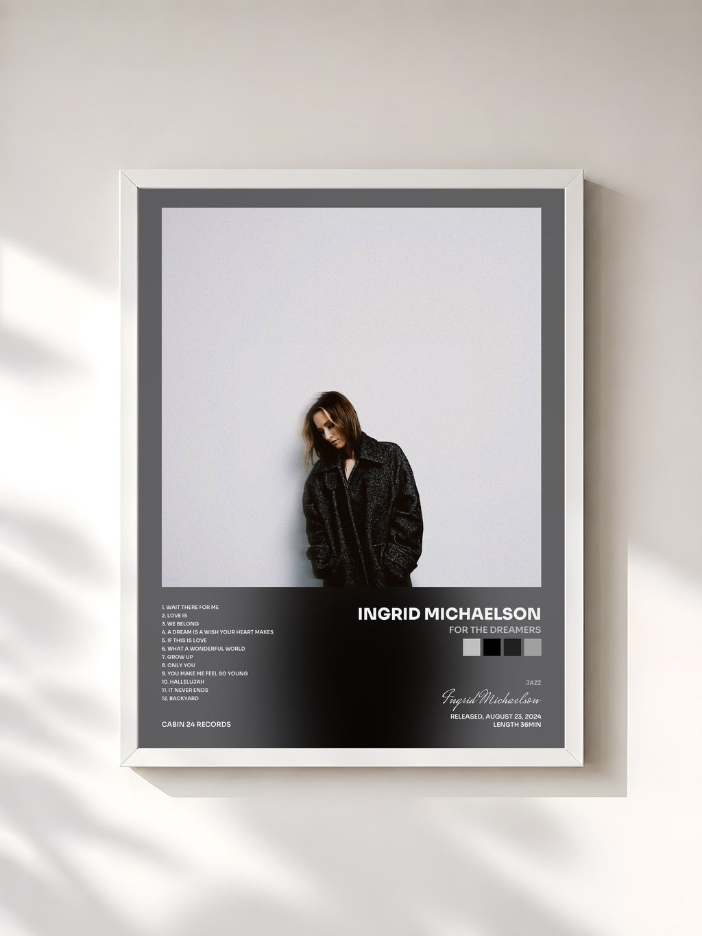 #blanc For the Dreamers di Ingrid Michaelson in stampa incorniciata, cornice bianca, stampata e incorniciata in Francia
