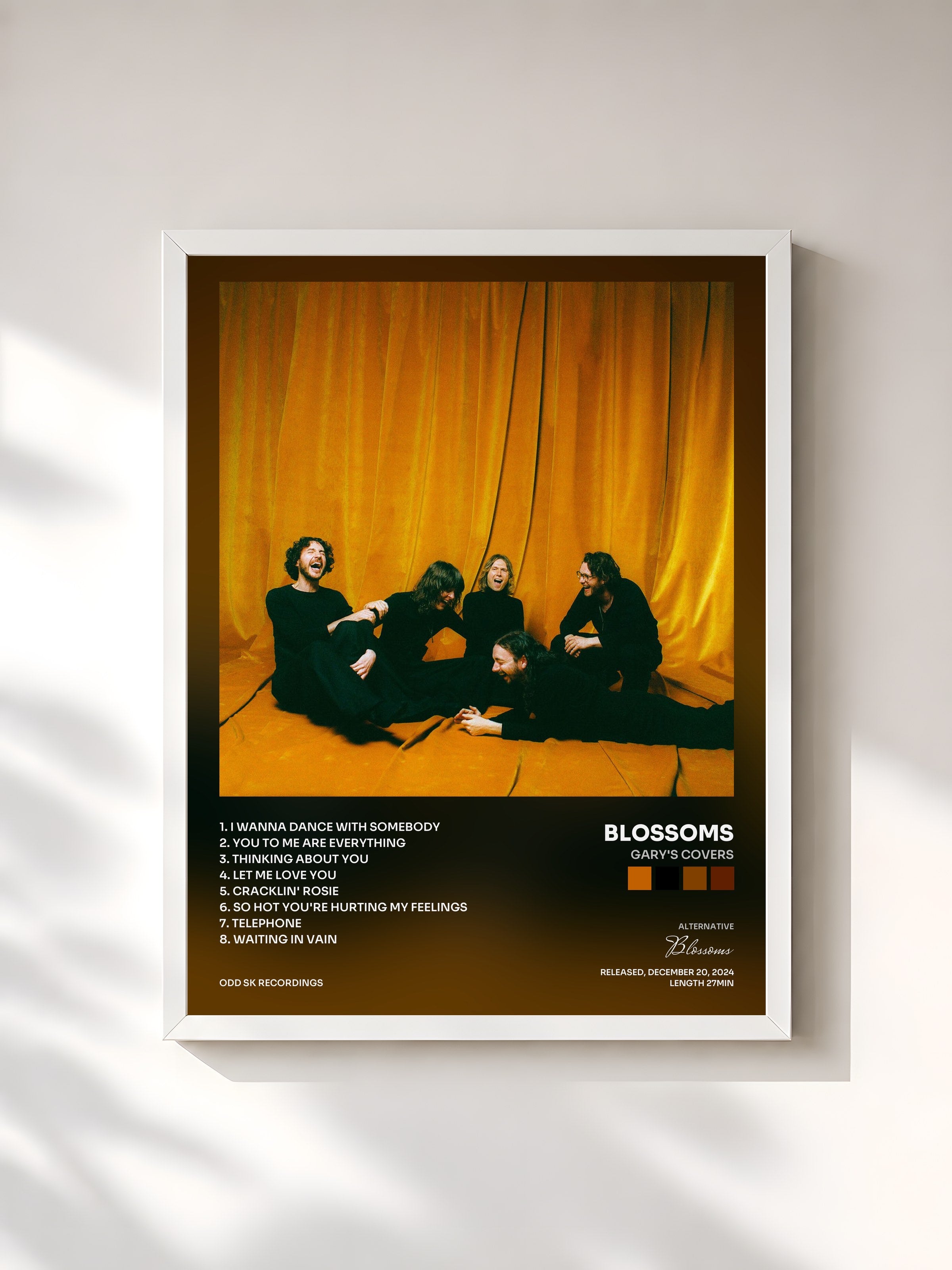 #blanc Tableau de l'album Gary's Covers de Blossoms, cadre blanc, imprimé et encadré en France