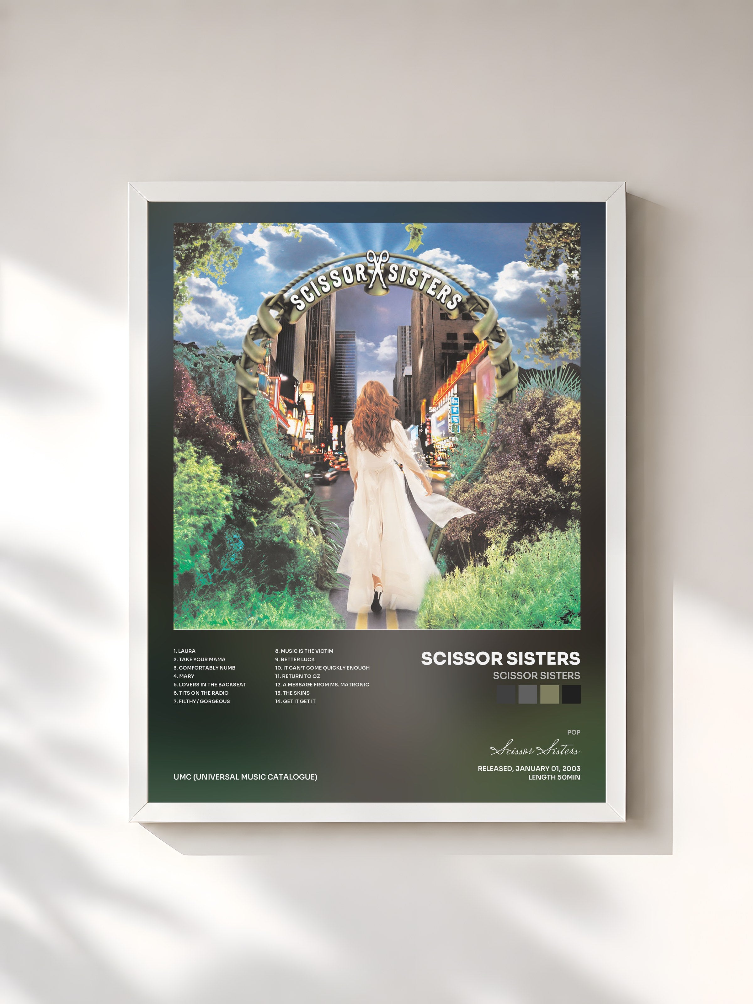 #blanc Tableau de l'album Scissor Sisters de Scissor Sisters, cadre blanc, imprimé et encadré en France