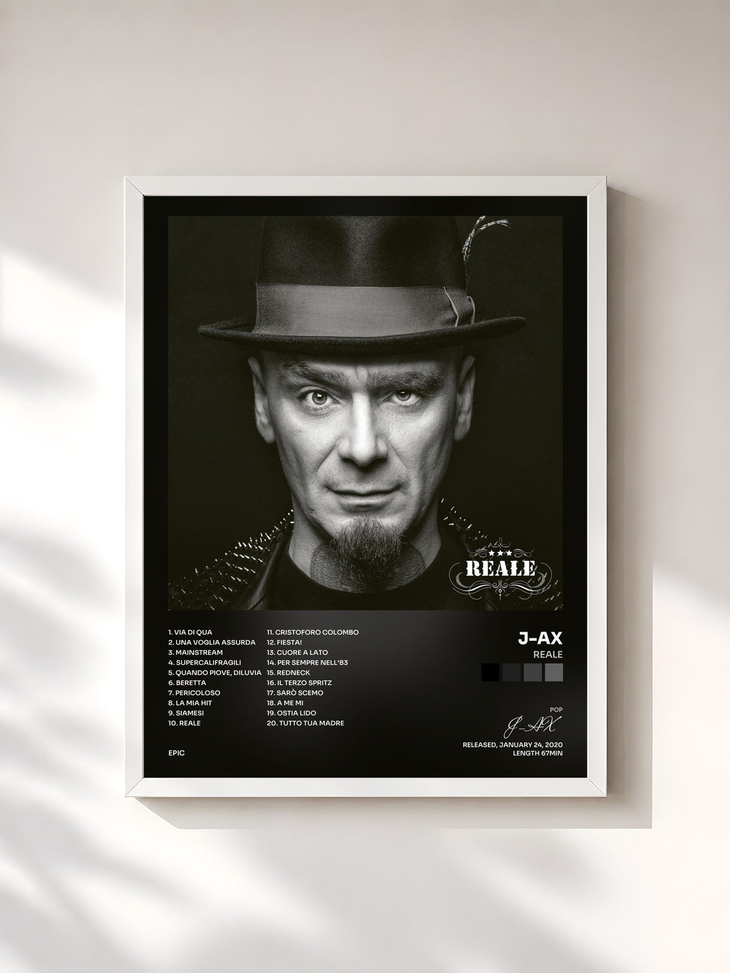 #blanc ReAle by J-AX as a framed art print, white frame, printed and framed in France