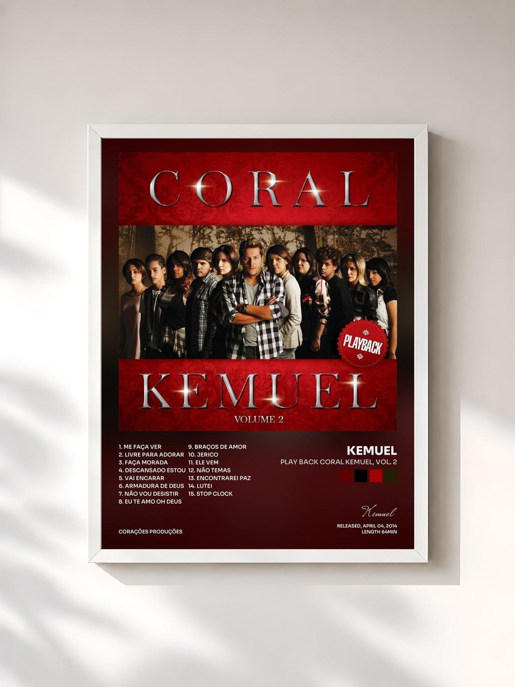 #blanc Play Back Coral Kemuel, Vol. 2 by Kemuel as a framed art print, white frame, printed and framed in France