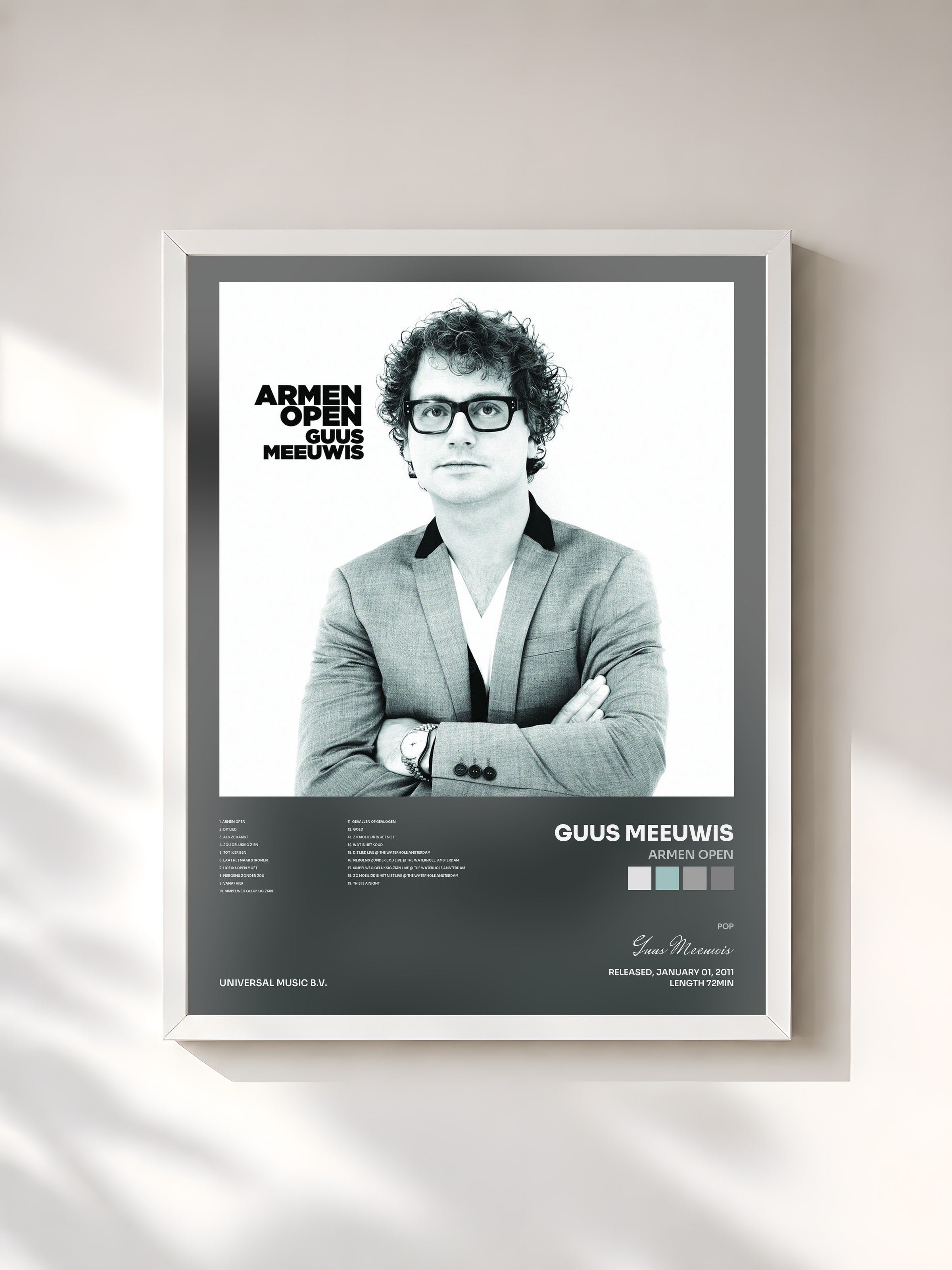 #blanc Tableau de l'album Armen Open de Guus Meeuwis, cadre blanc, imprimé et encadré en France