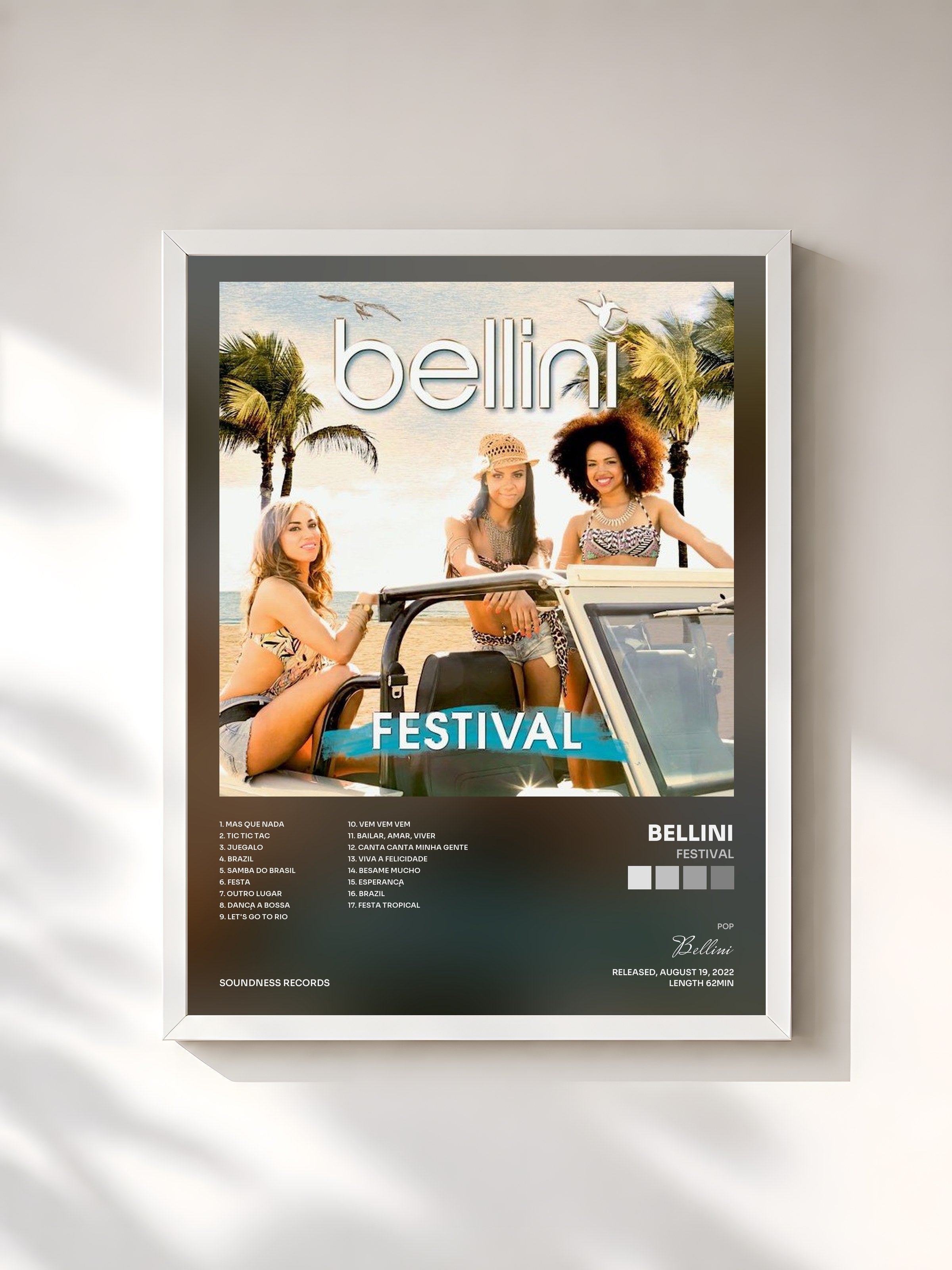 #blanc Tableau de l'album Festival de Bellini, cadre blanc, imprimé et encadré en France