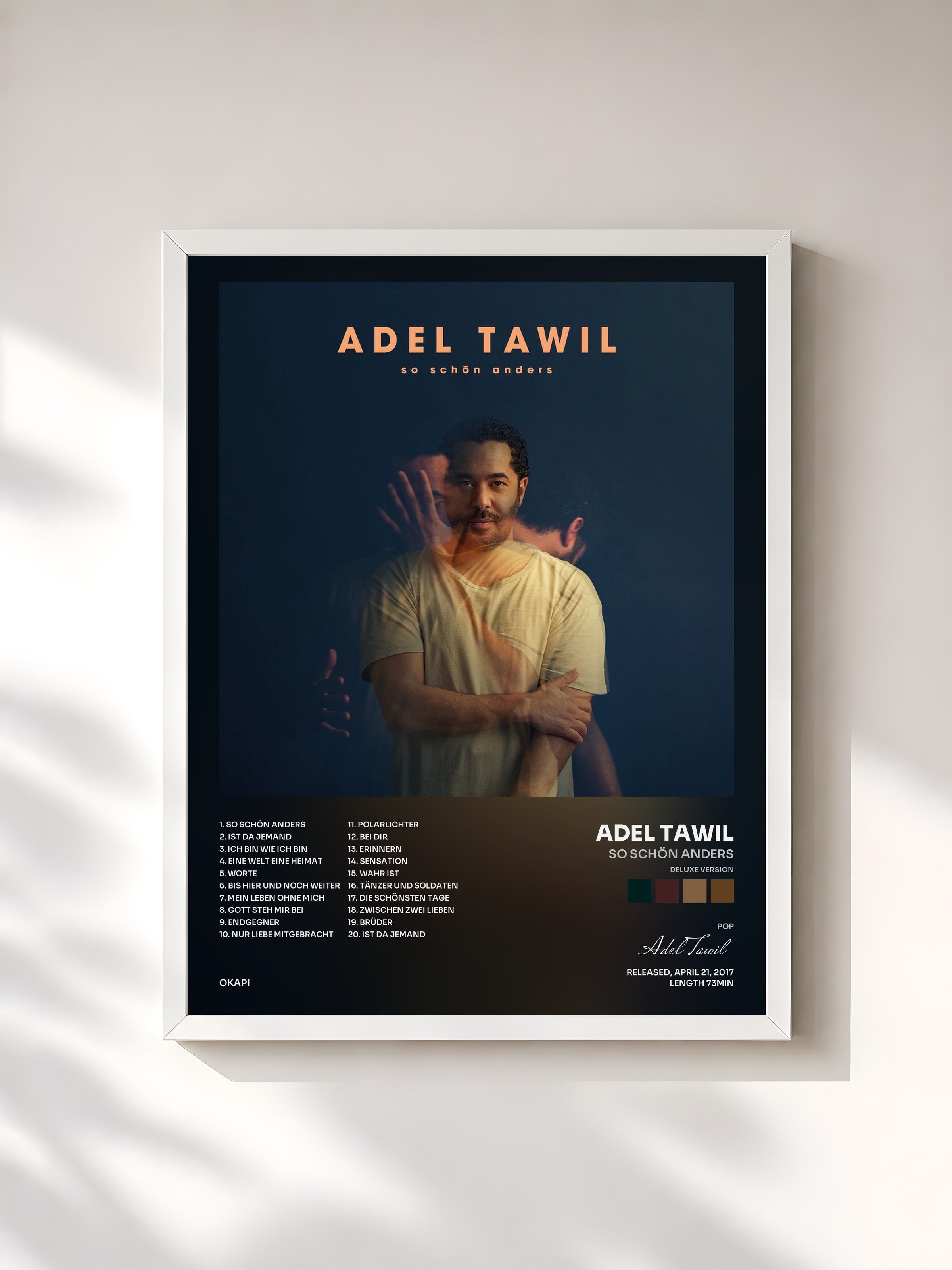 #blanc Tableau de l'album So schön anders (Deluxe Version) de Adel Tawil, cadre blanc, imprimé et encadré en France