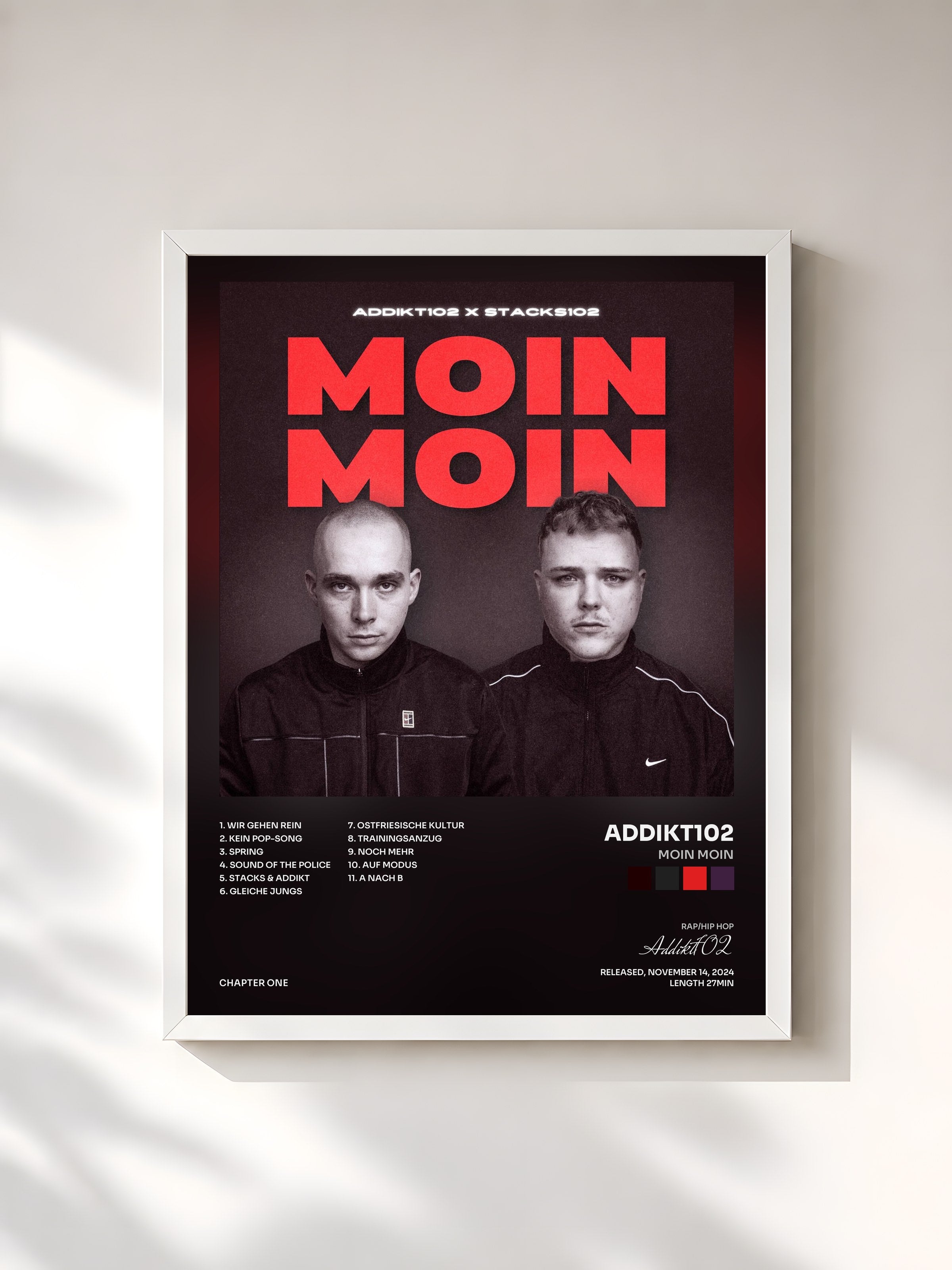 #blanc Tableau de l'album MOIN MOIN de Addikt102, cadre blanc, imprimé et encadré en France