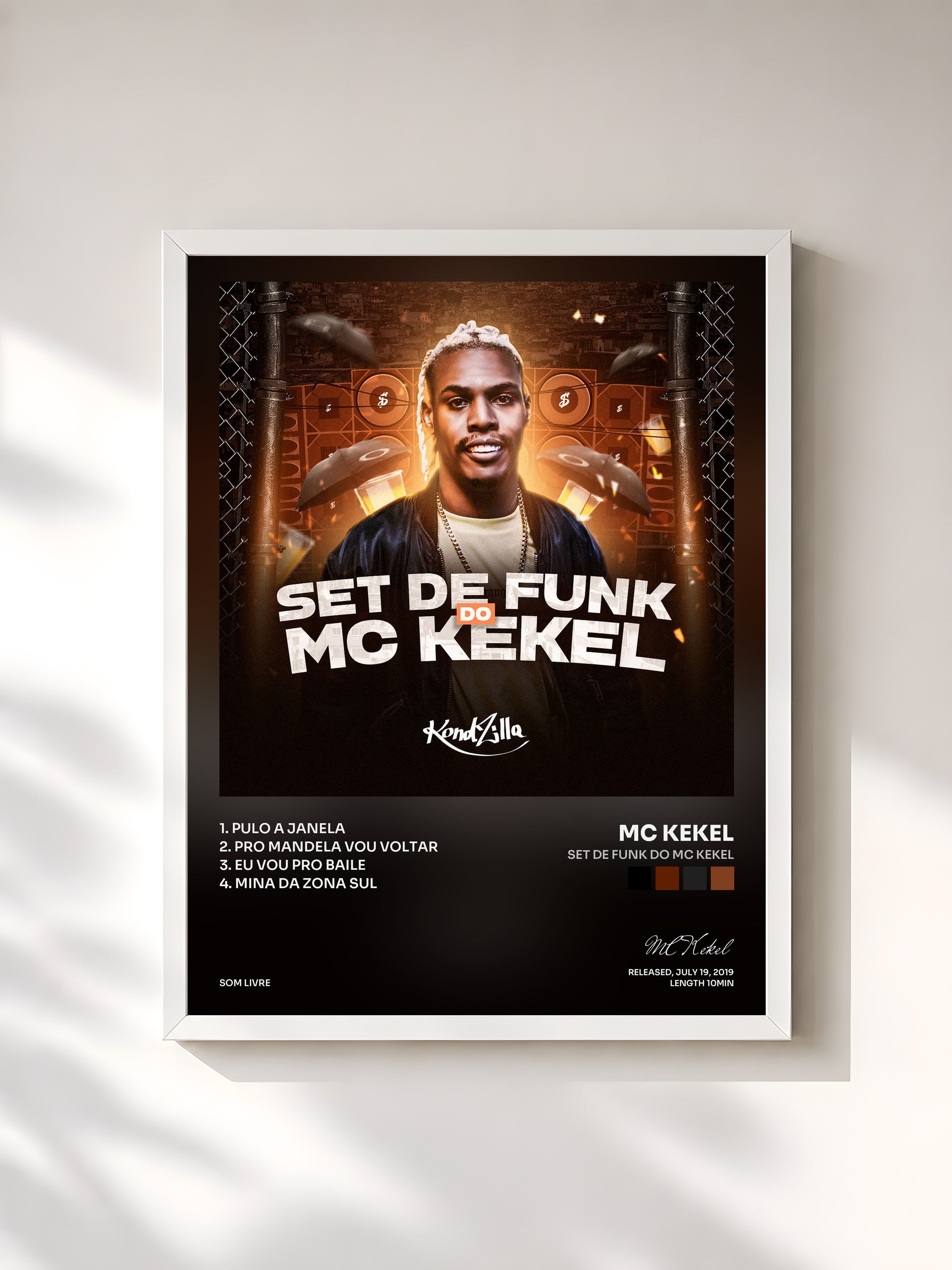#blanc Tableau de l'album Set de Funk do Mc Kekel de MC Kekel, cadre blanc, imprimé et encadré en France