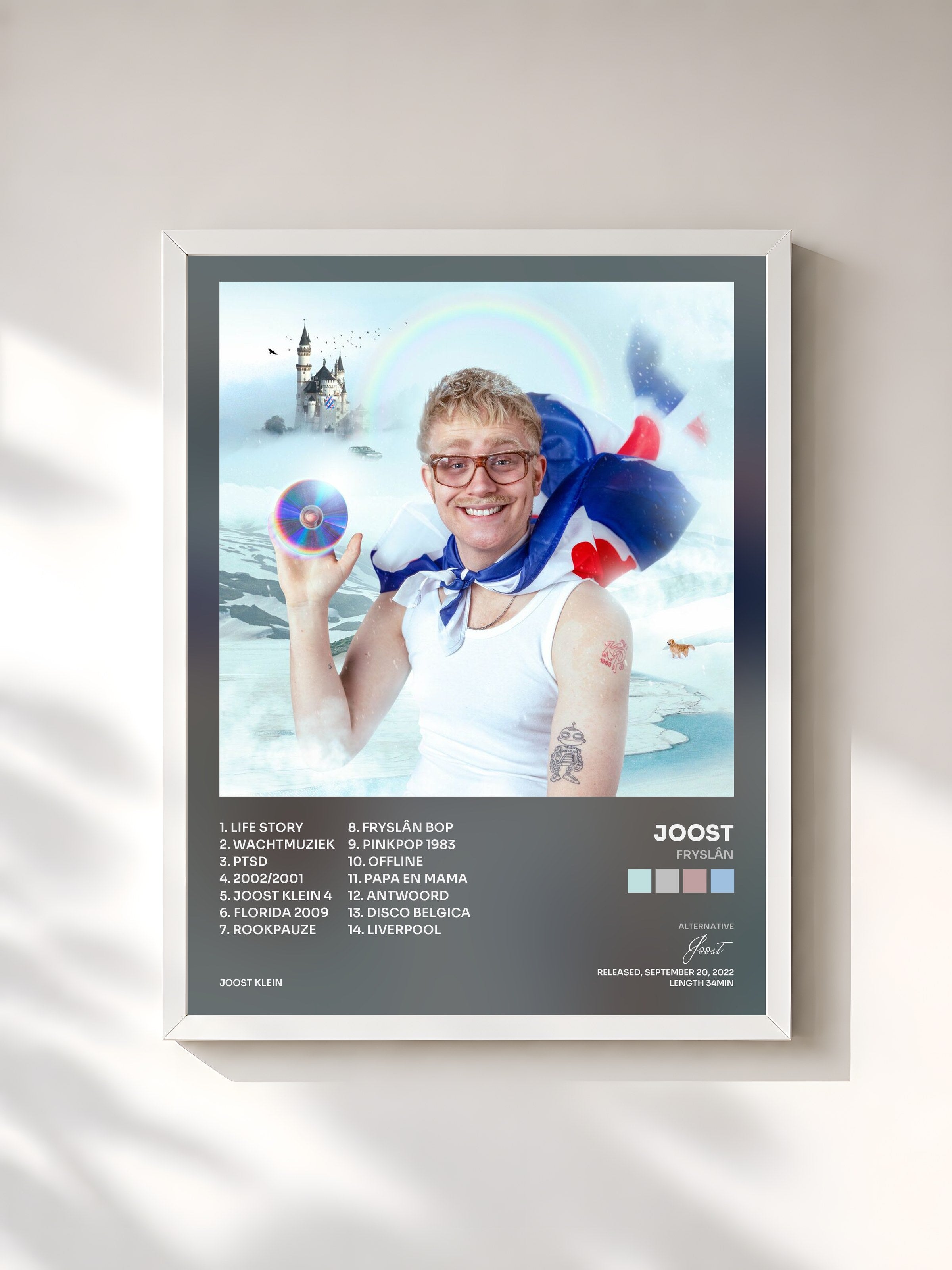 #blanc Tableau de l'album Fryslân de Joost, cadre blanc, imprimé et encadré en France