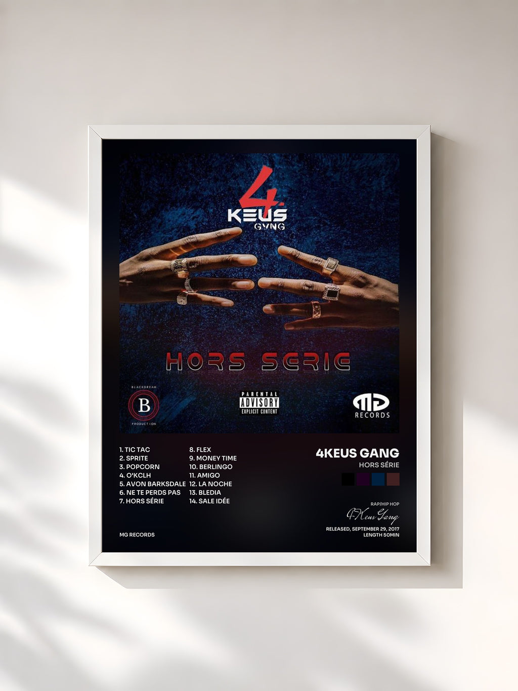 #blanc Hors Série by 4Keus Gang as a framed art print, white frame, printed and framed in France