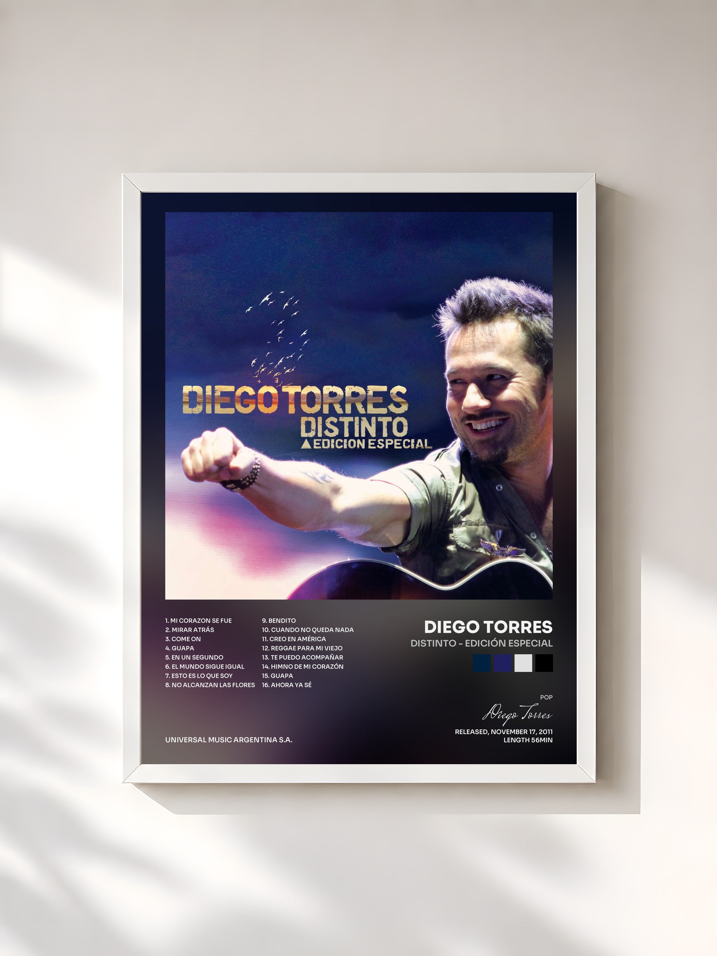 #blanc Tableau de l'album Distinto - Edición Especial de Diego Torres, cadre blanc, imprimé et encadré en France