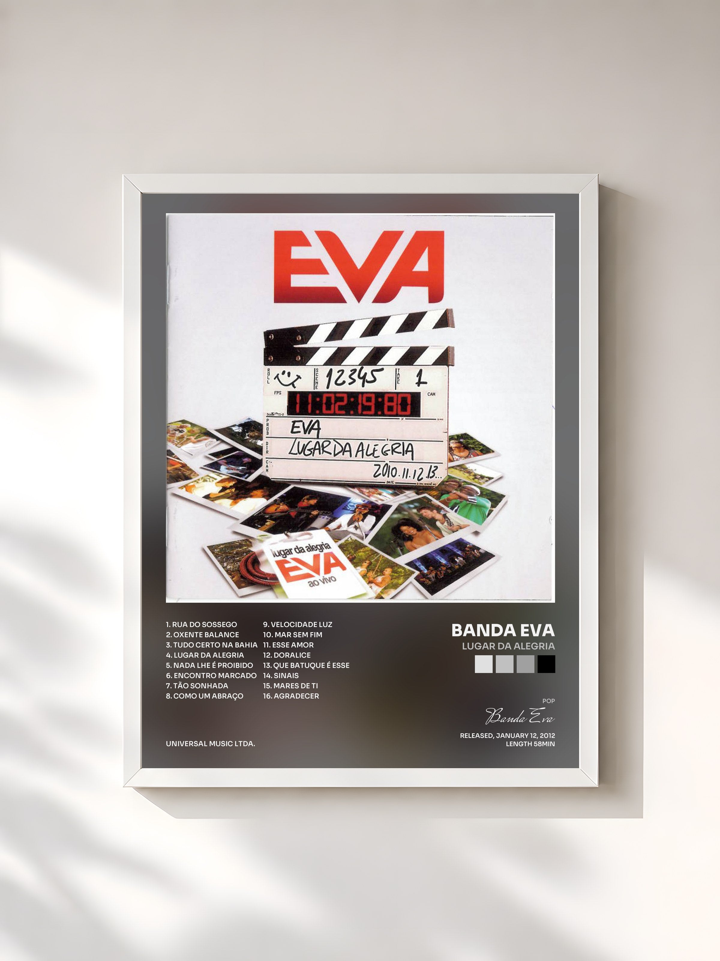#blanc Tableau de l'album Lugar Da Alegria de Banda Eva, cadre blanc, imprimé et encadré en France