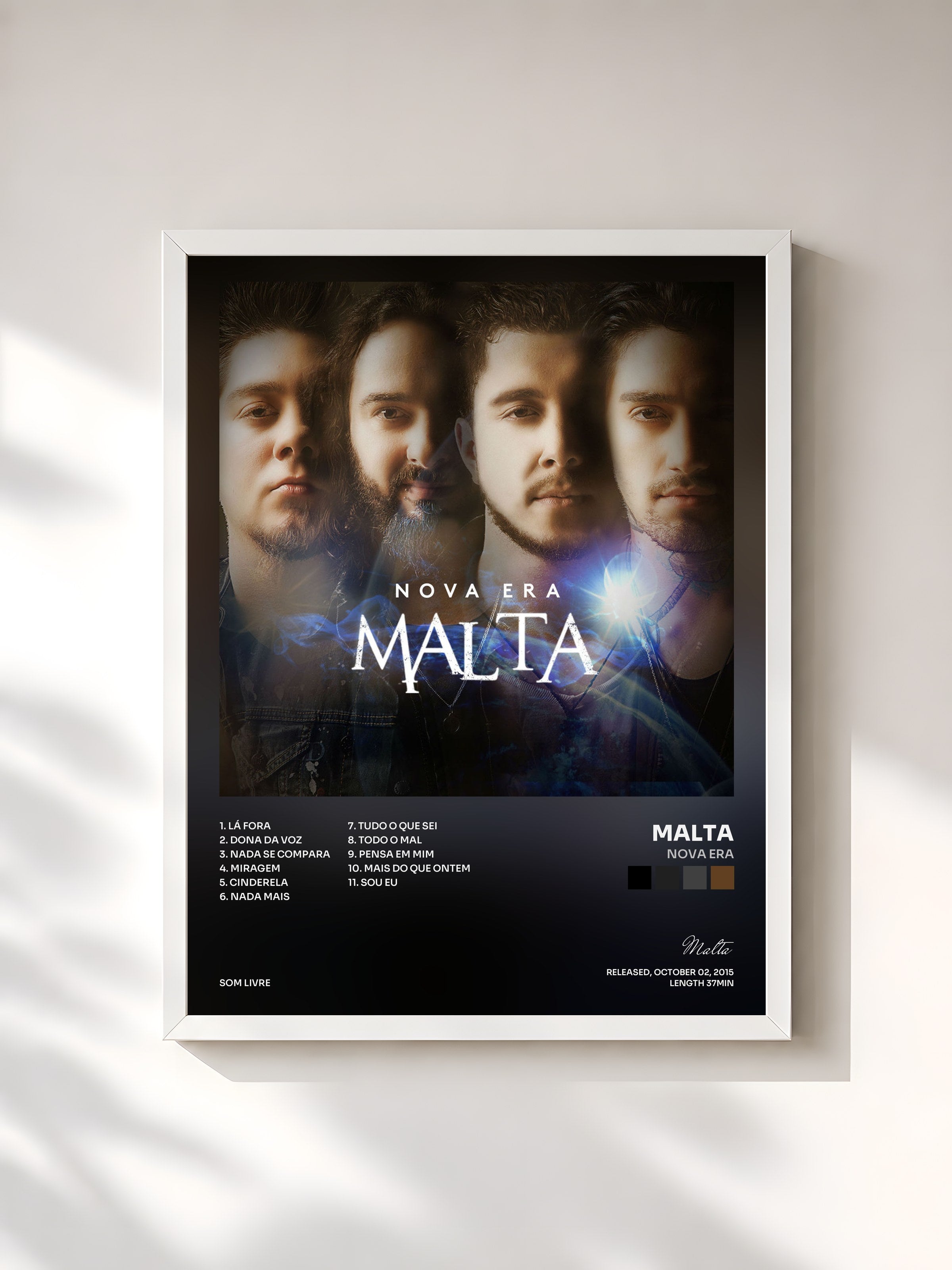 #blanc Tableau de l'album Nova Era de Malta, cadre blanc, imprimé et encadré en France