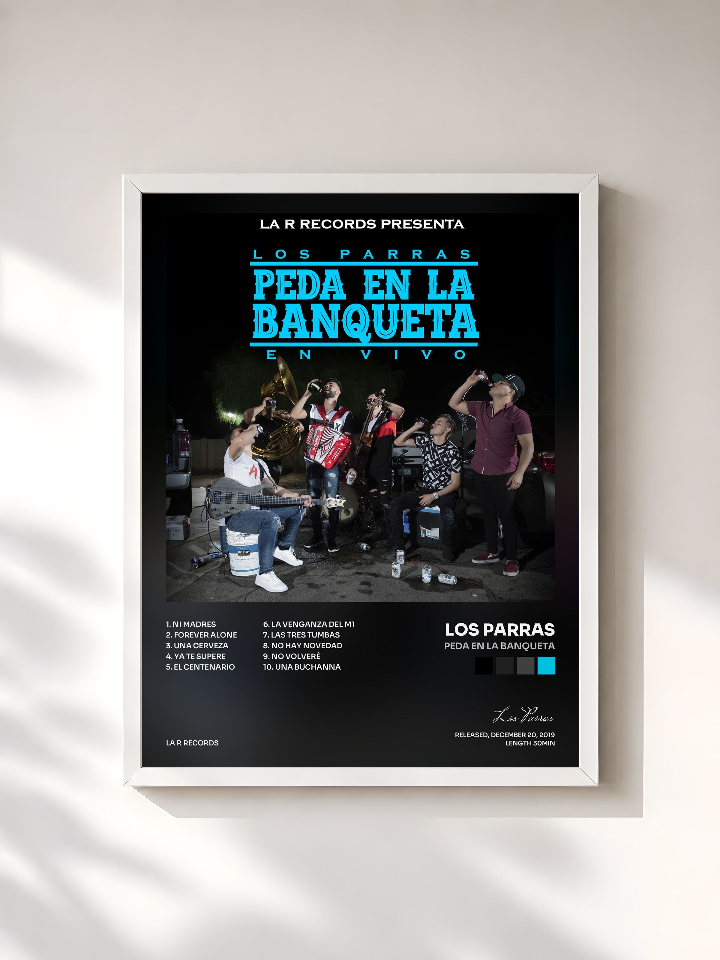 #blanc Tableau de l'album Peda en la Banqueta de Los Parras, cadre blanc, imprimé et encadré en France