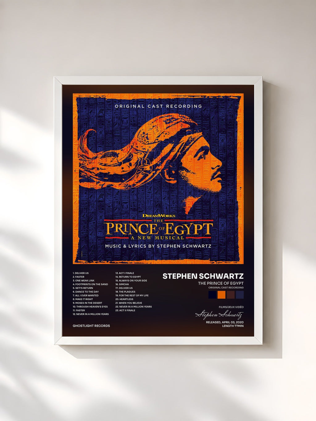 #blanc The Prince of Egypt (Original Cast Recording) von Stephen Schwartz als gerahmter Kunstdruck, weißer Rahmen, gedruckt und gerahmt in Frankreich