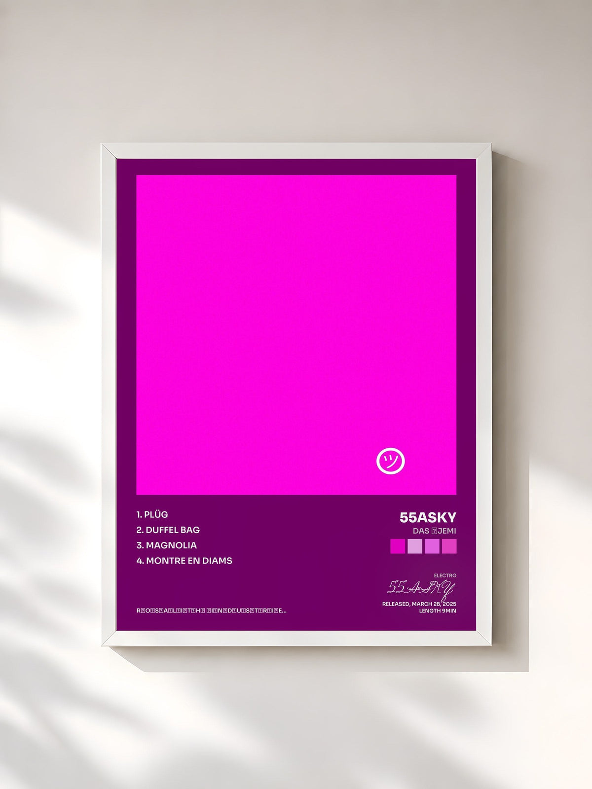 #blanc DAS ㋡JEMI by 55ASKY as a framed art print, white frame, printed and framed in France