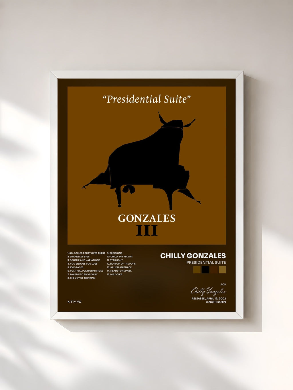 #blanc Presidential Suite von Chilly Gonzales als gerahmter Kunstdruck, weißer Rahmen, gedruckt und gerahmt in Frankreich