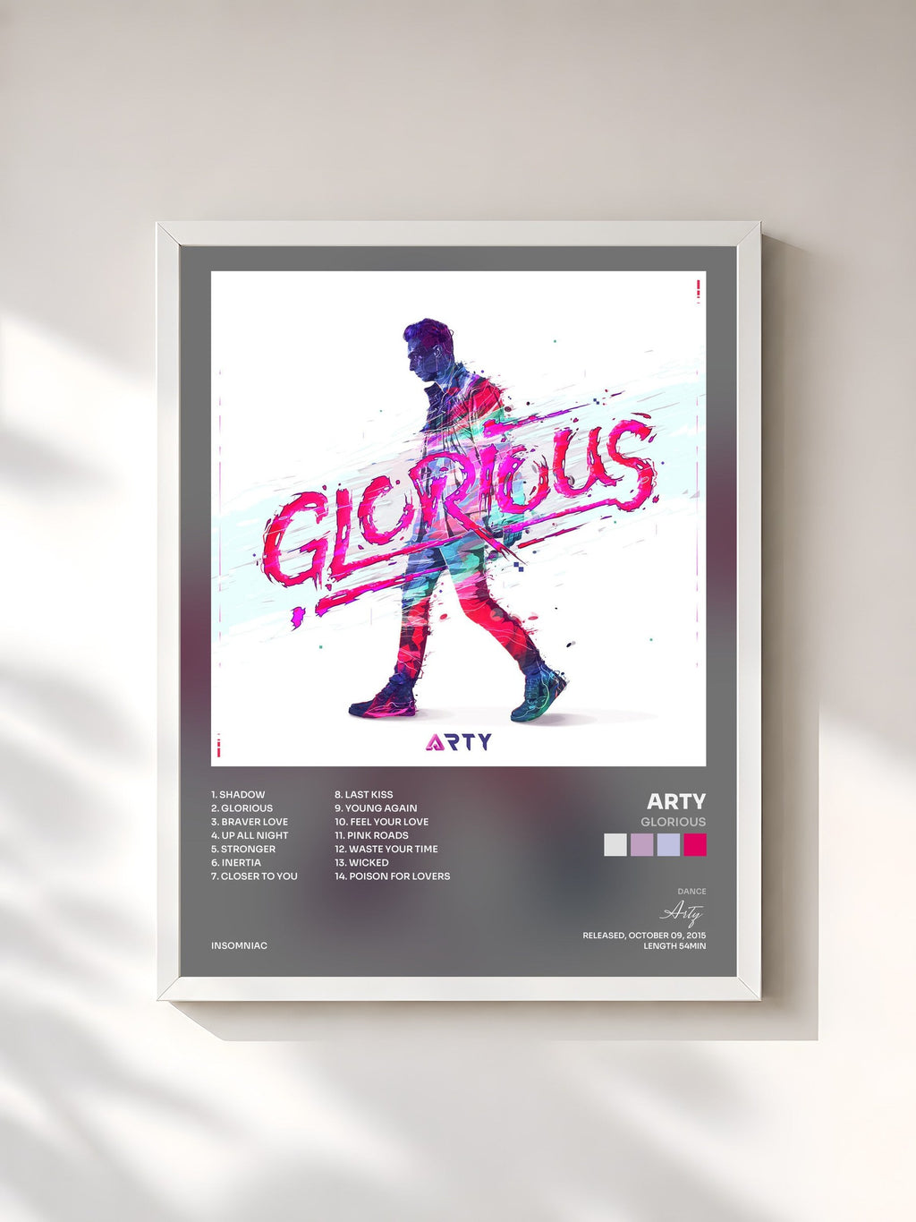 #blanc Glorious de Arty en lámina enmarcada, marco blanco, impresa y enmarcada en Francia