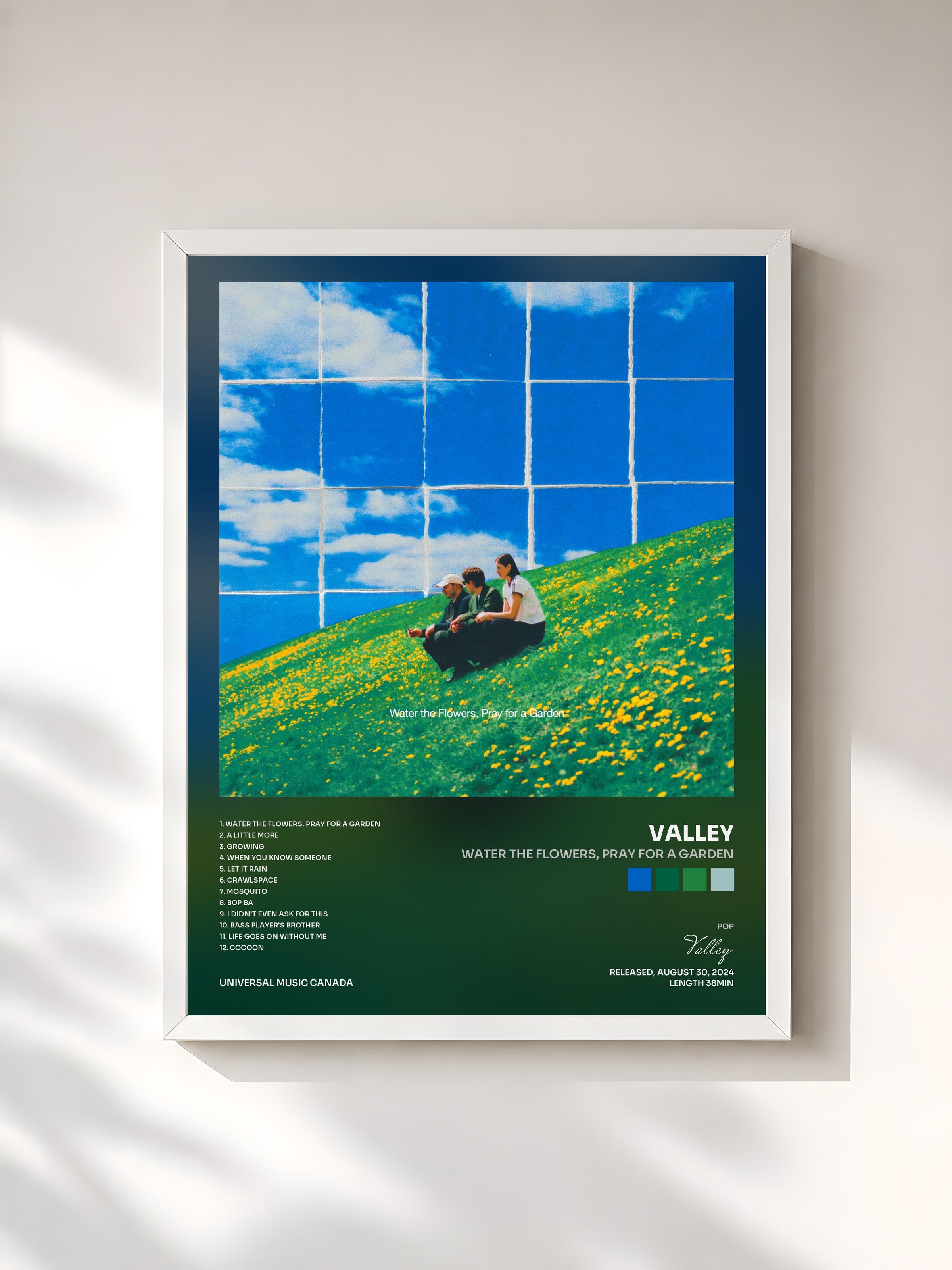 #blanc Tableau de l'album Water the Flowers, Pray for a Garden de Valley, cadre blanc, imprimé et encadré en France
