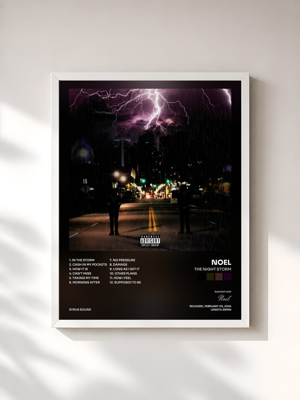 #blanc The Night Storm von Noel als gerahmter Kunstdruck, weißer Rahmen, gedruckt und gerahmt in Frankreich