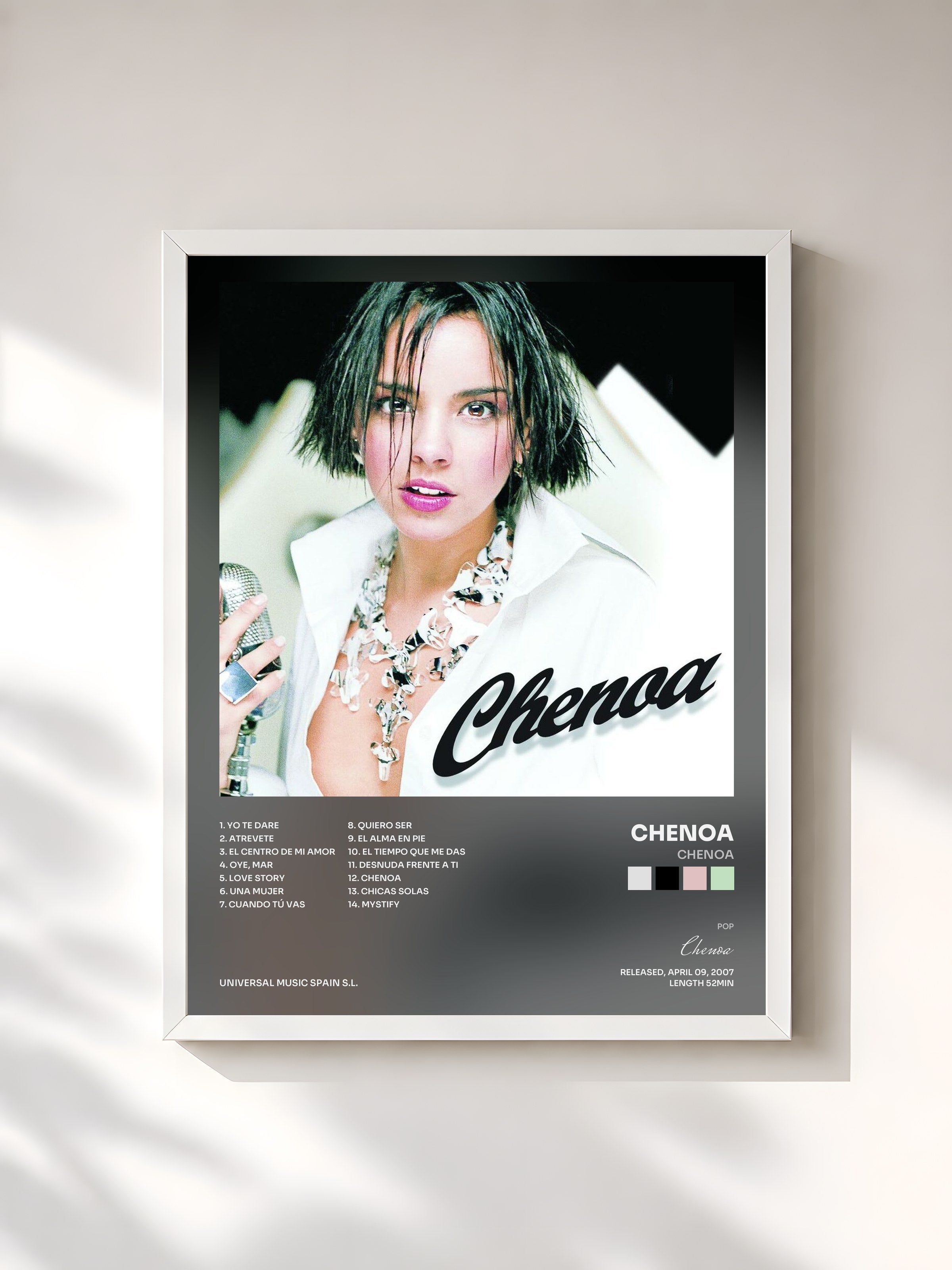 #blanc Tableau de l'album Chenoa de Chenoa, cadre blanc, imprimé et encadré en France