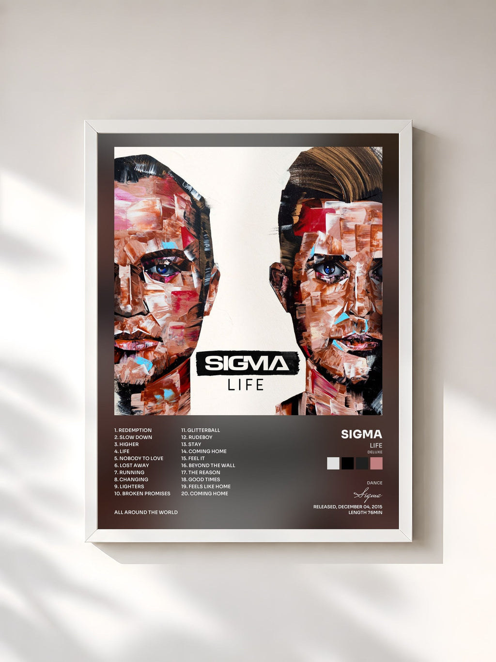 #blanc Life (Deluxe) by Sigma as a framed art print, white frame, printed and framed in France