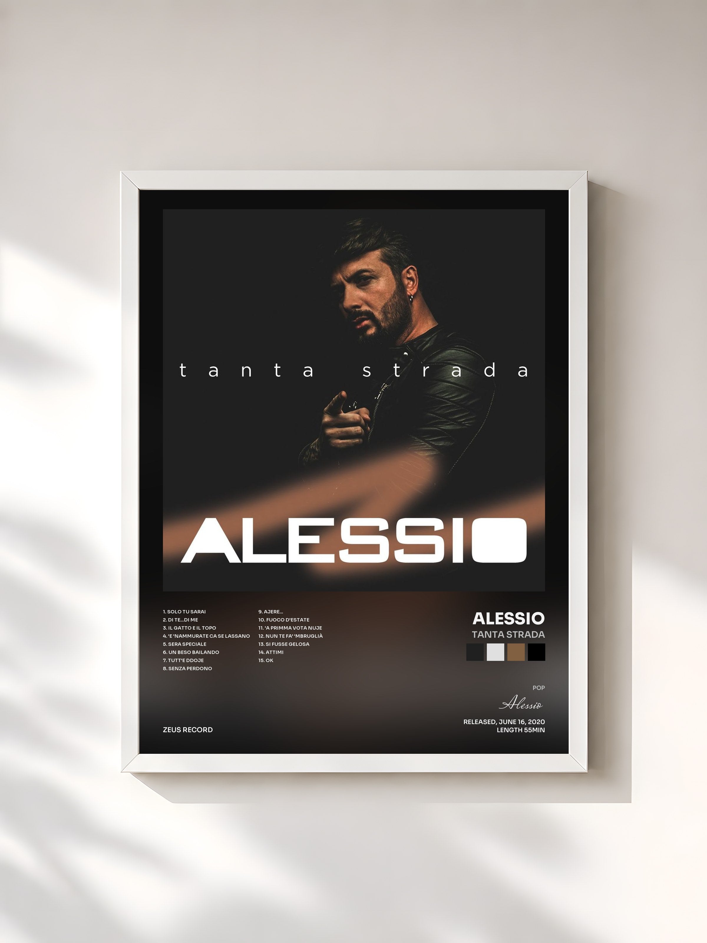#blanc Tableau de l'album Tanta strada de Alessio, cadre blanc, imprimé et encadré en France