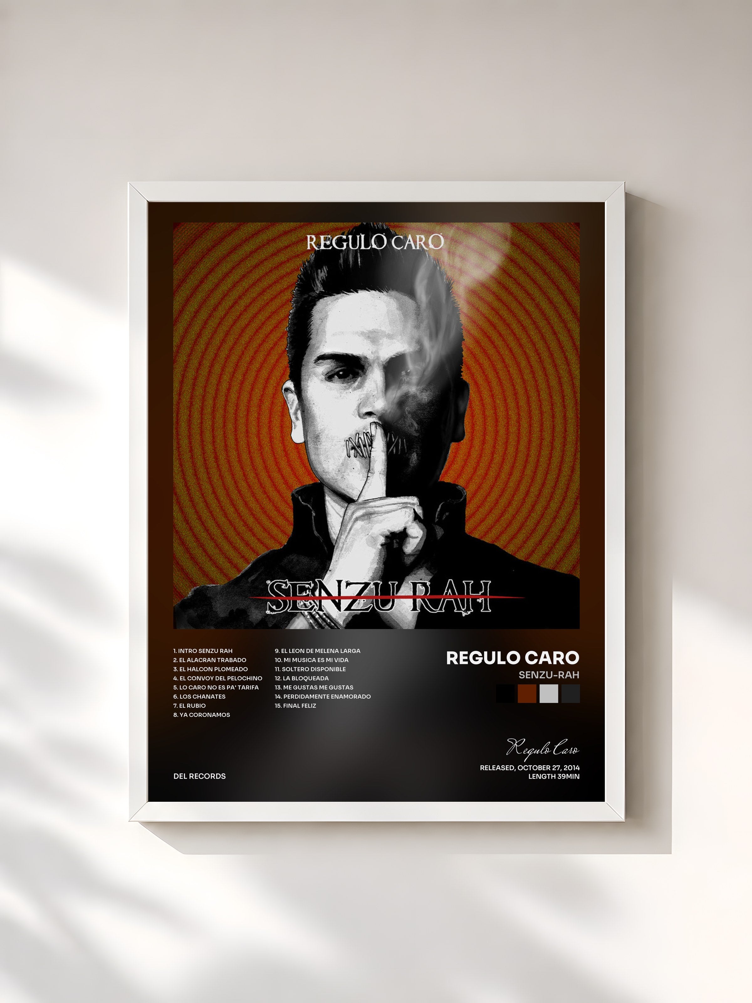 #blanc Tableau de l'album Senzu-Rah de Regulo Caro, cadre blanc, imprimé et encadré en France
