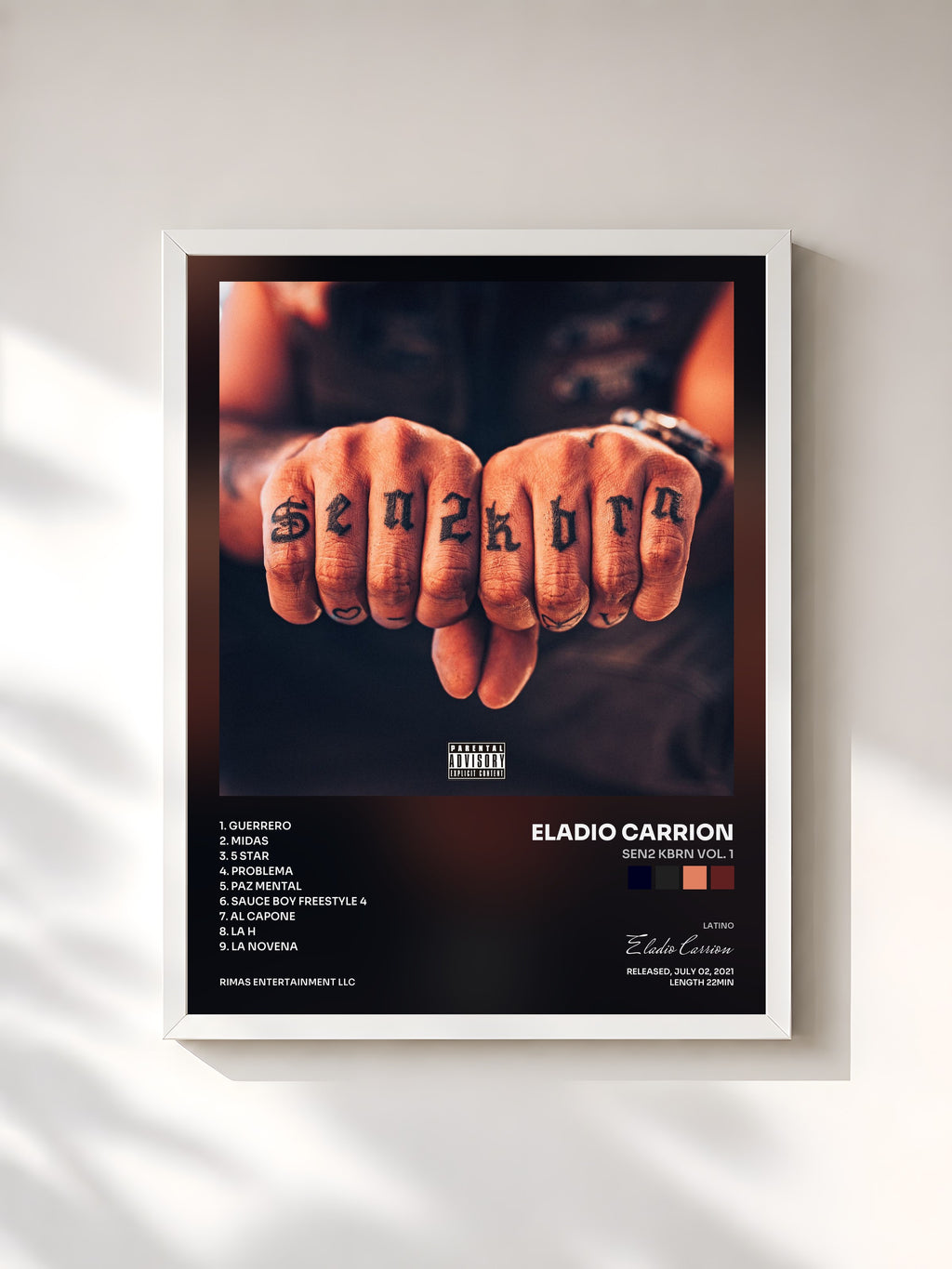 #blanc SEN2 KBRN VOL. 1 by Eladio Carrion as a framed art print, white frame, printed and framed in France