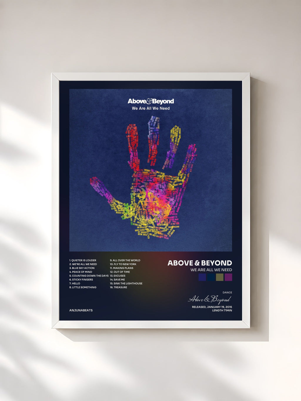 #blanc We Are All We Need by Above & Beyond as a framed art print, white frame, printed and framed in France